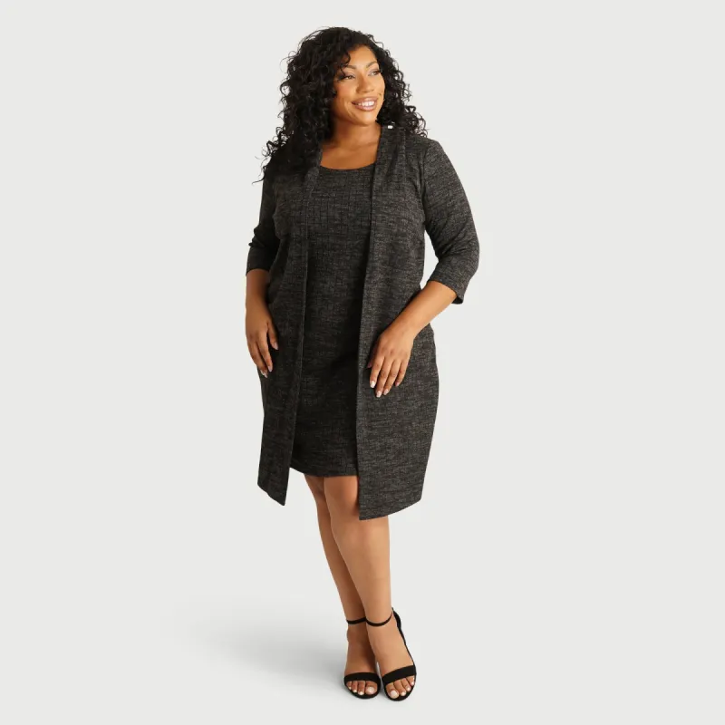 Monica Black Jacket Dress made by connected apparel