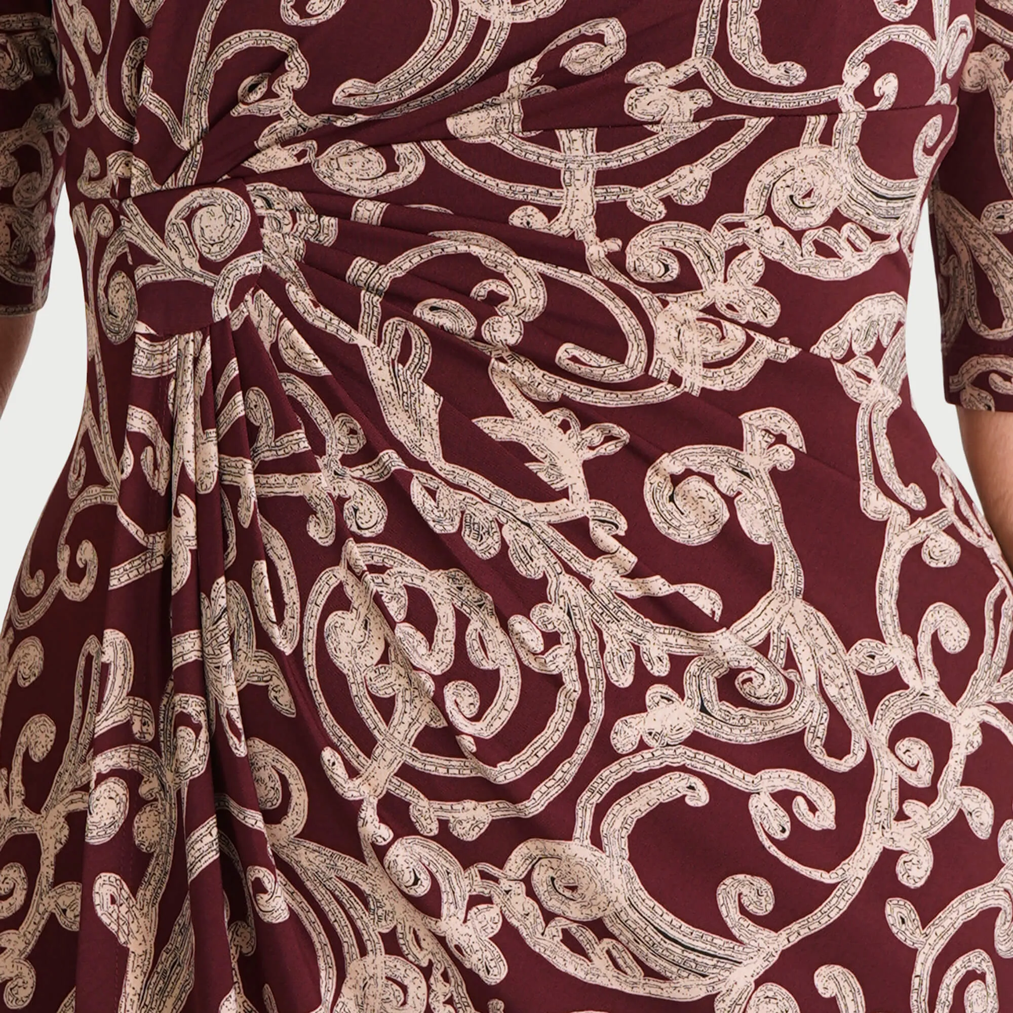 Lisa Wine Faux Wrap Dress sold by connected apparel product image thumbnail 3