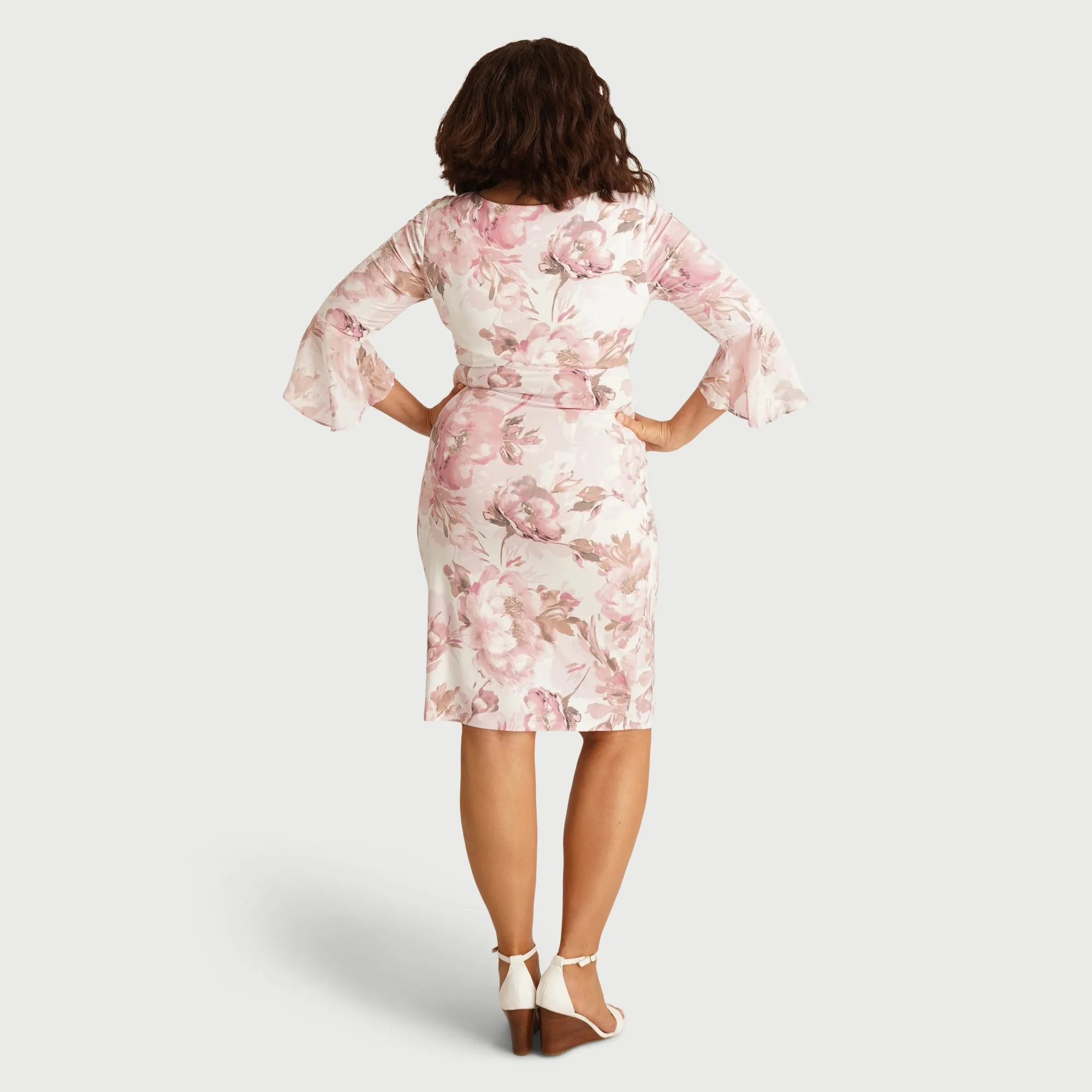 Lisa 2.0 Rose Floral Faux Wrap Dress sold by connected apparel product image thumbnail 4