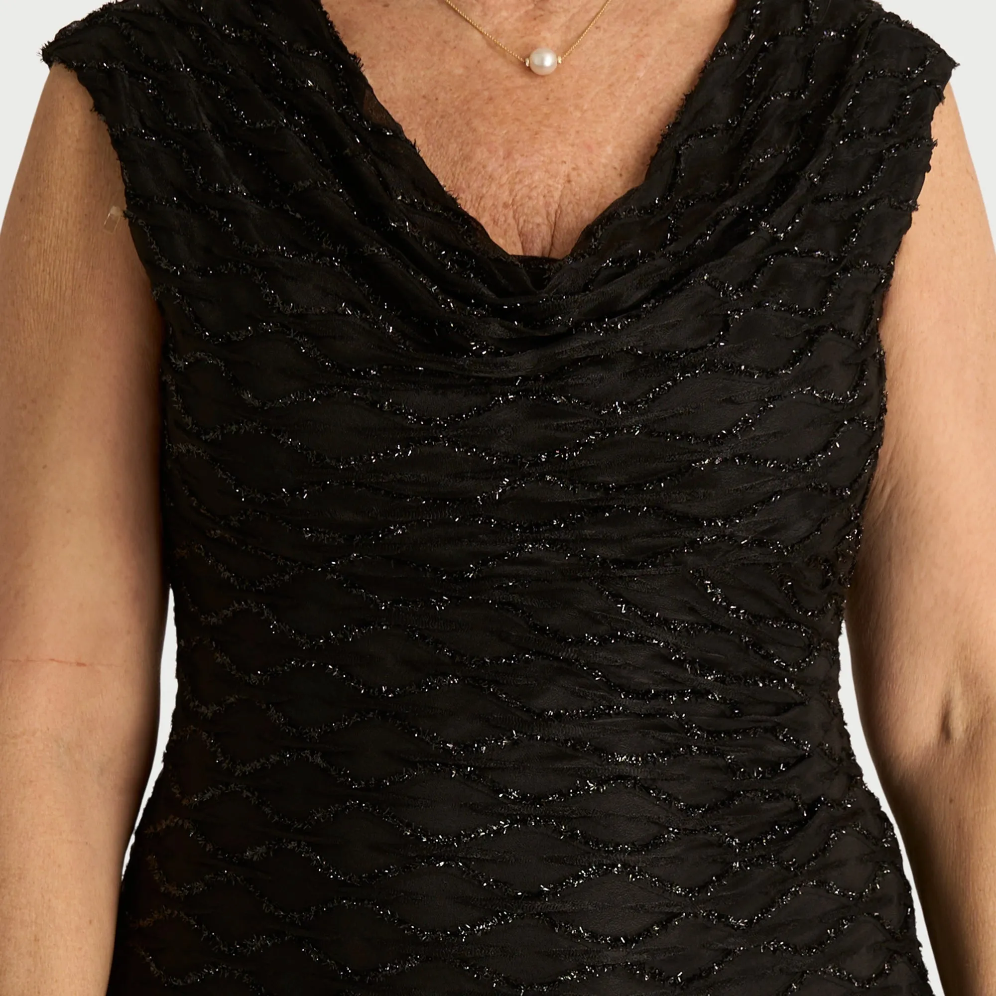Tina Black Cowl Neck Dress sold by connected apparel product image thumbnail 2