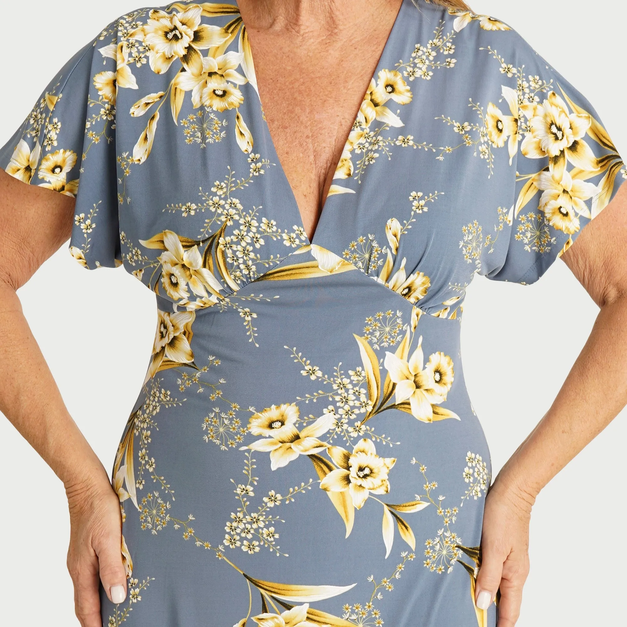 Danica Denim Floral Midi Dress sold by connected apparel product image thumbnail 3