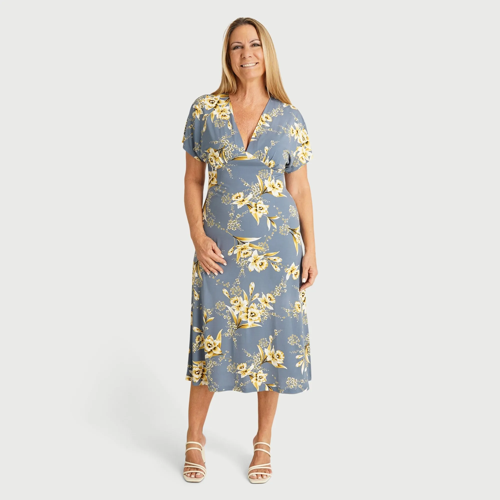 Danica Denim Floral Midi Dress sold by connected apparel product image thumbnail 2