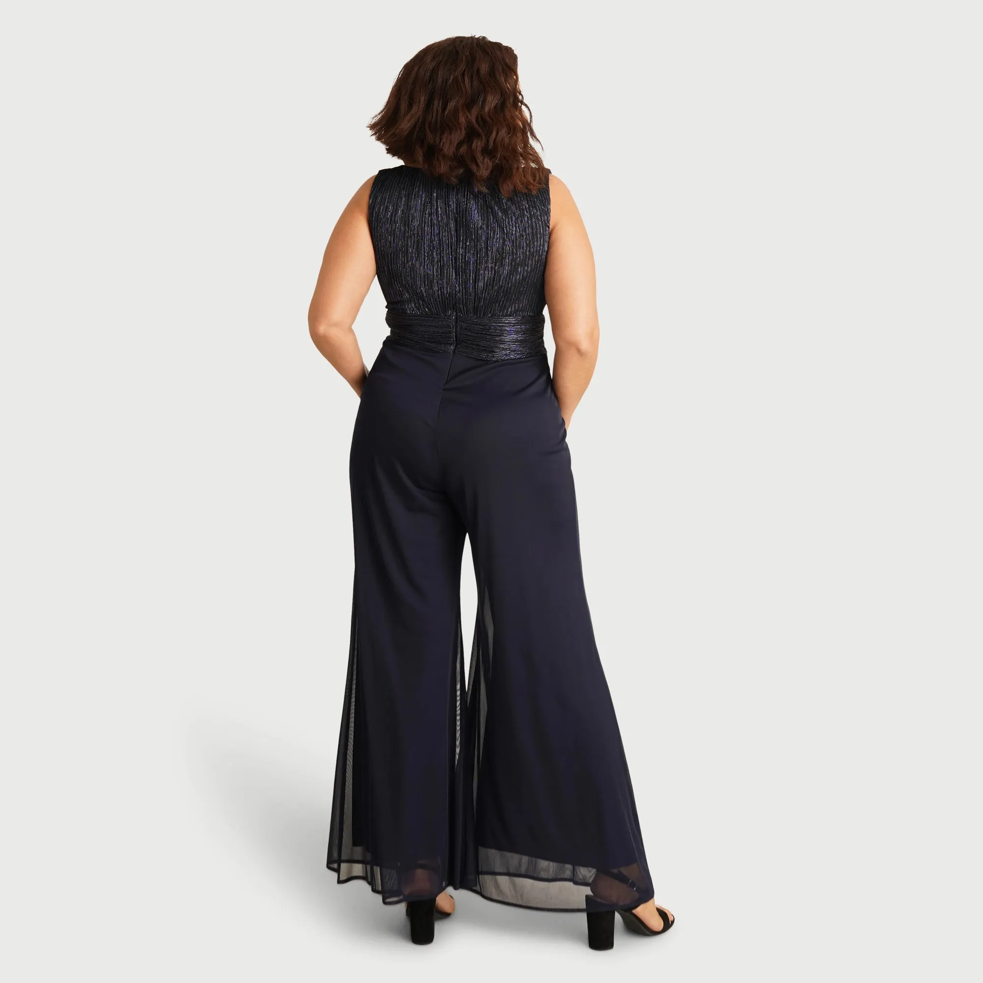 Emalina Navy Metallic Jumpsuit sold by connected apparel product image thumbnail 3