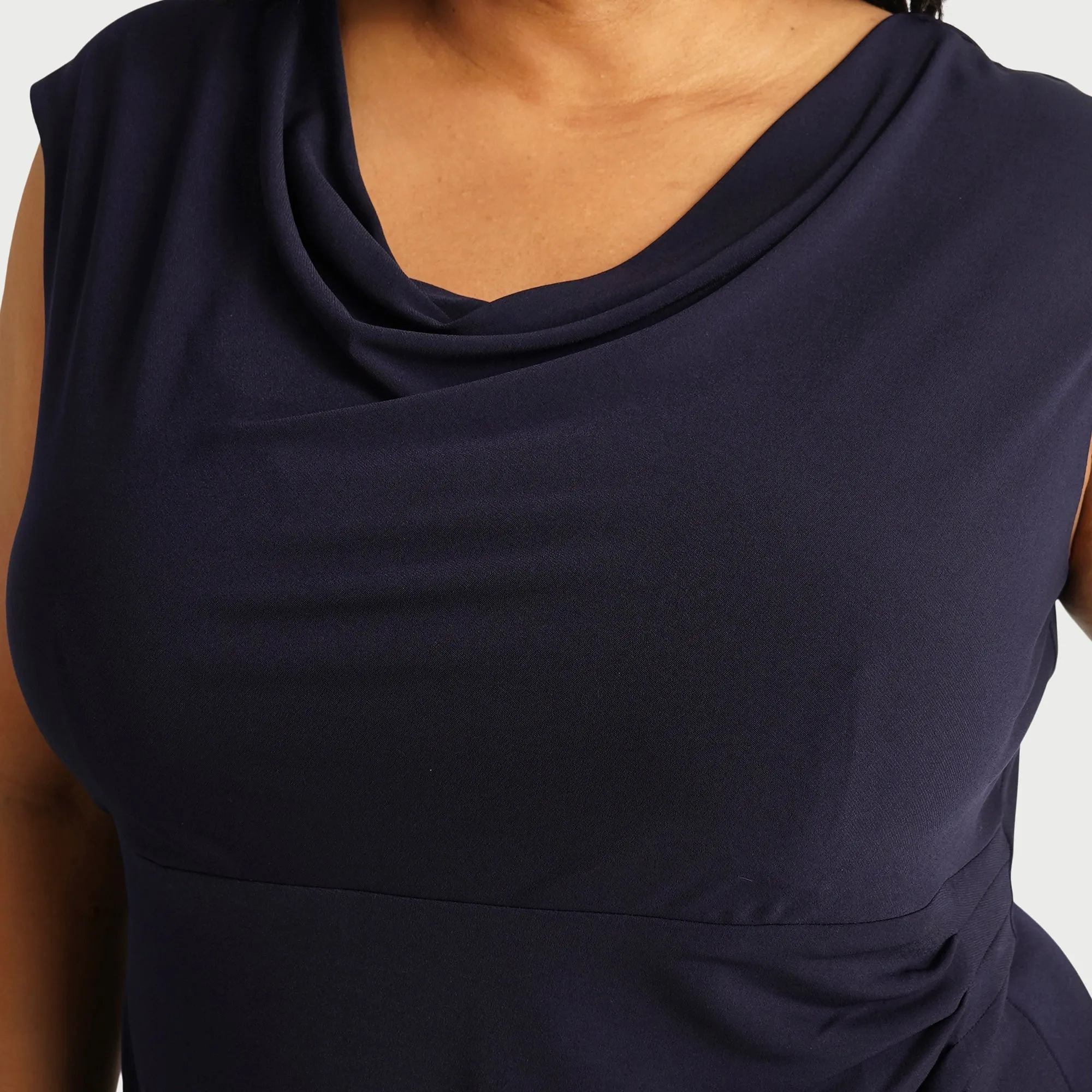 Tonya Navy Cowl Neck Midi Dress sold by connected apparel product image thumbnail 3