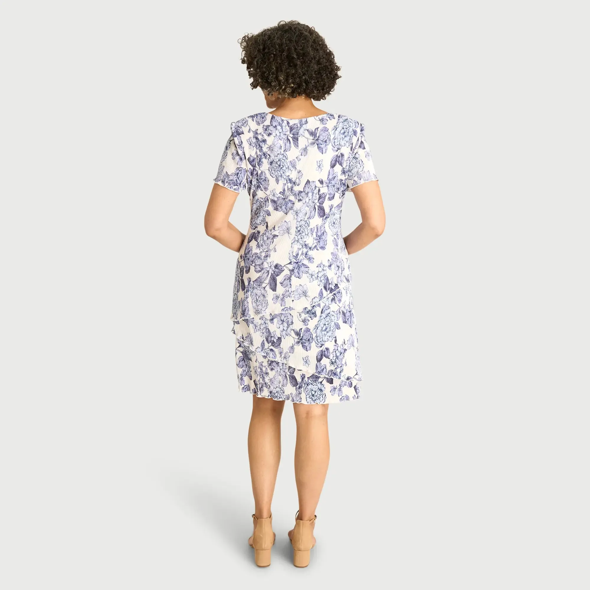 Penny Blue Floral Bodre Sheath Dress sold by connected apparel product image thumbnail 4