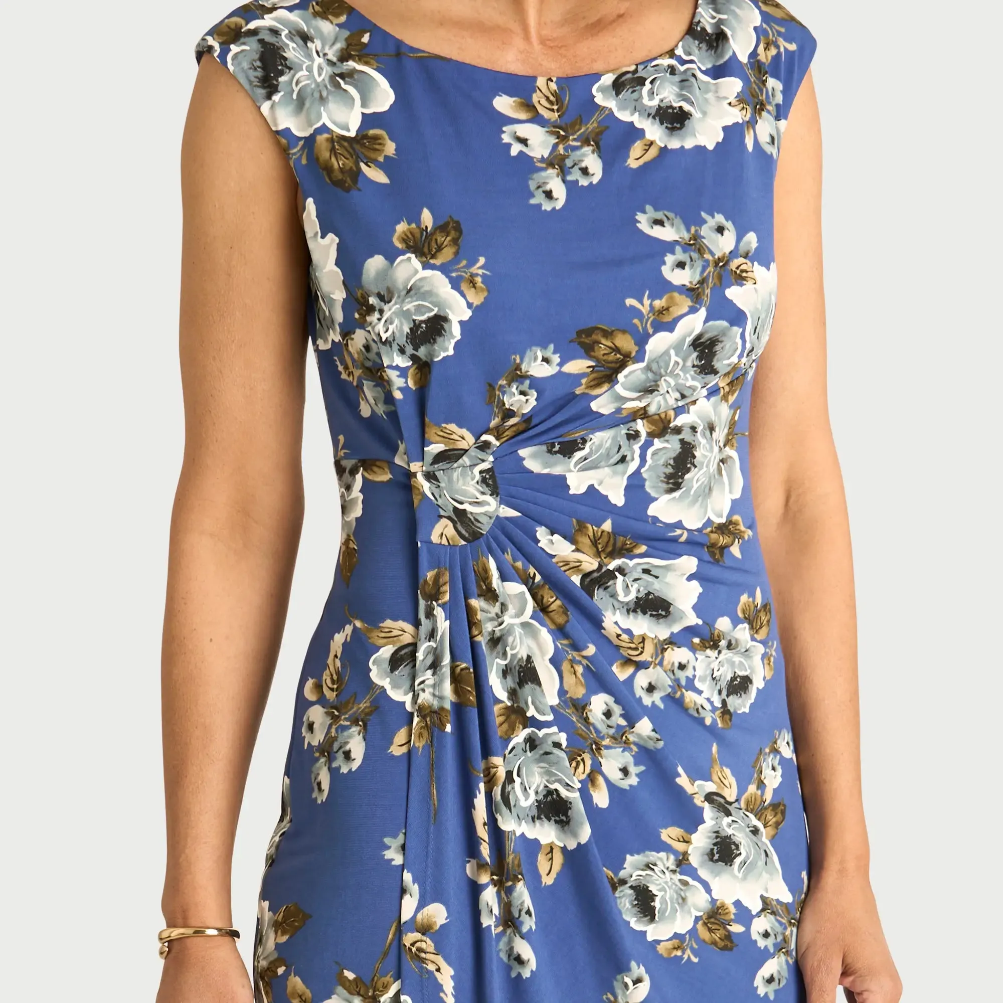 Lisa Marine Floral Faux Wrap Dress sold by connected apparel product image thumbnail 3