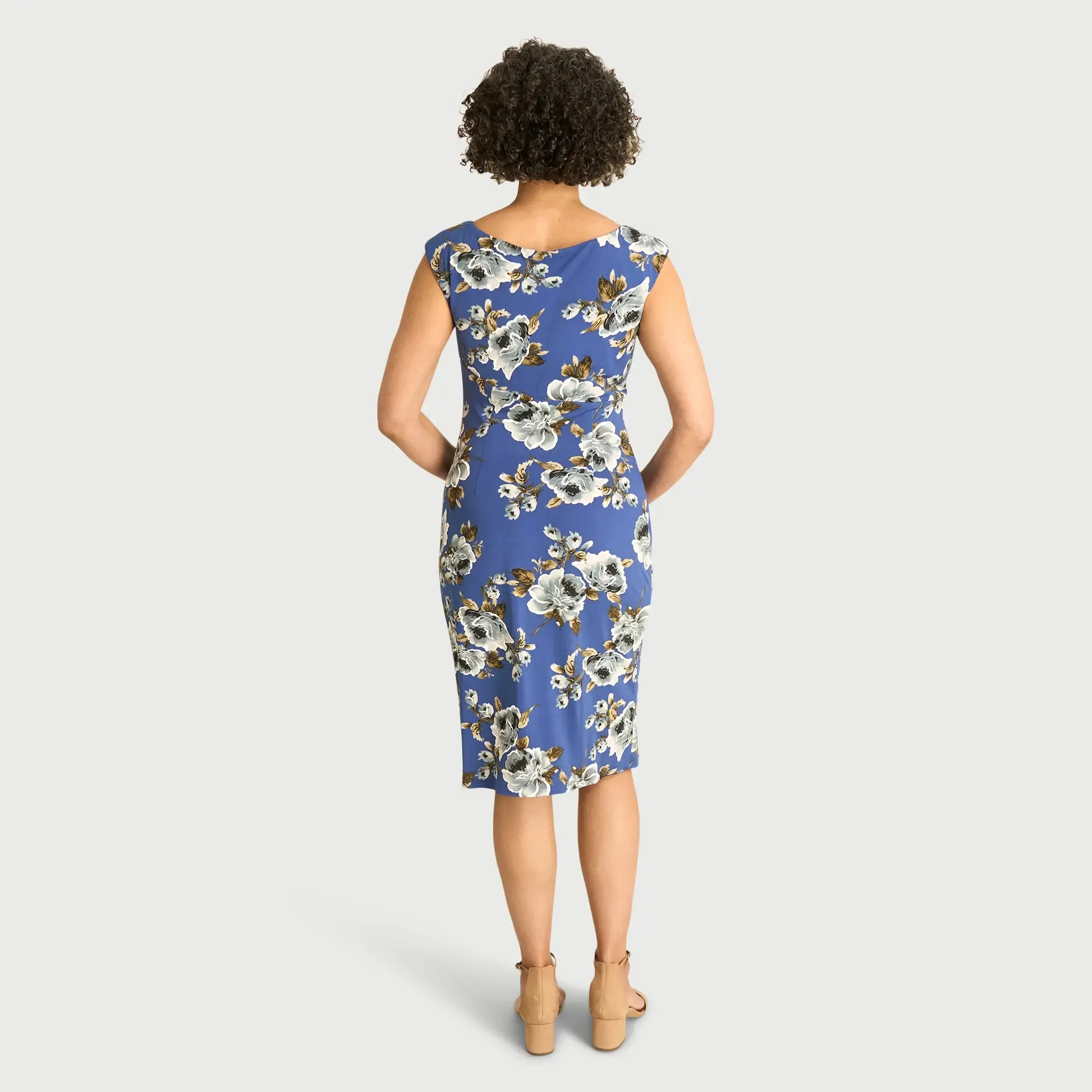 Lisa Marine Floral Faux Wrap Dress sold by connected apparel product image thumbnail 4