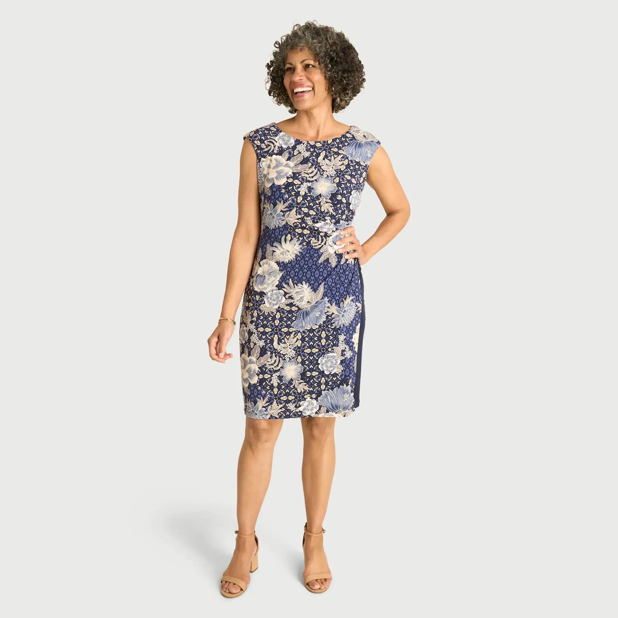 Liz Slate Floral Sleeveless Bodycon Dress sold by connected apparel product image thumbnail 2