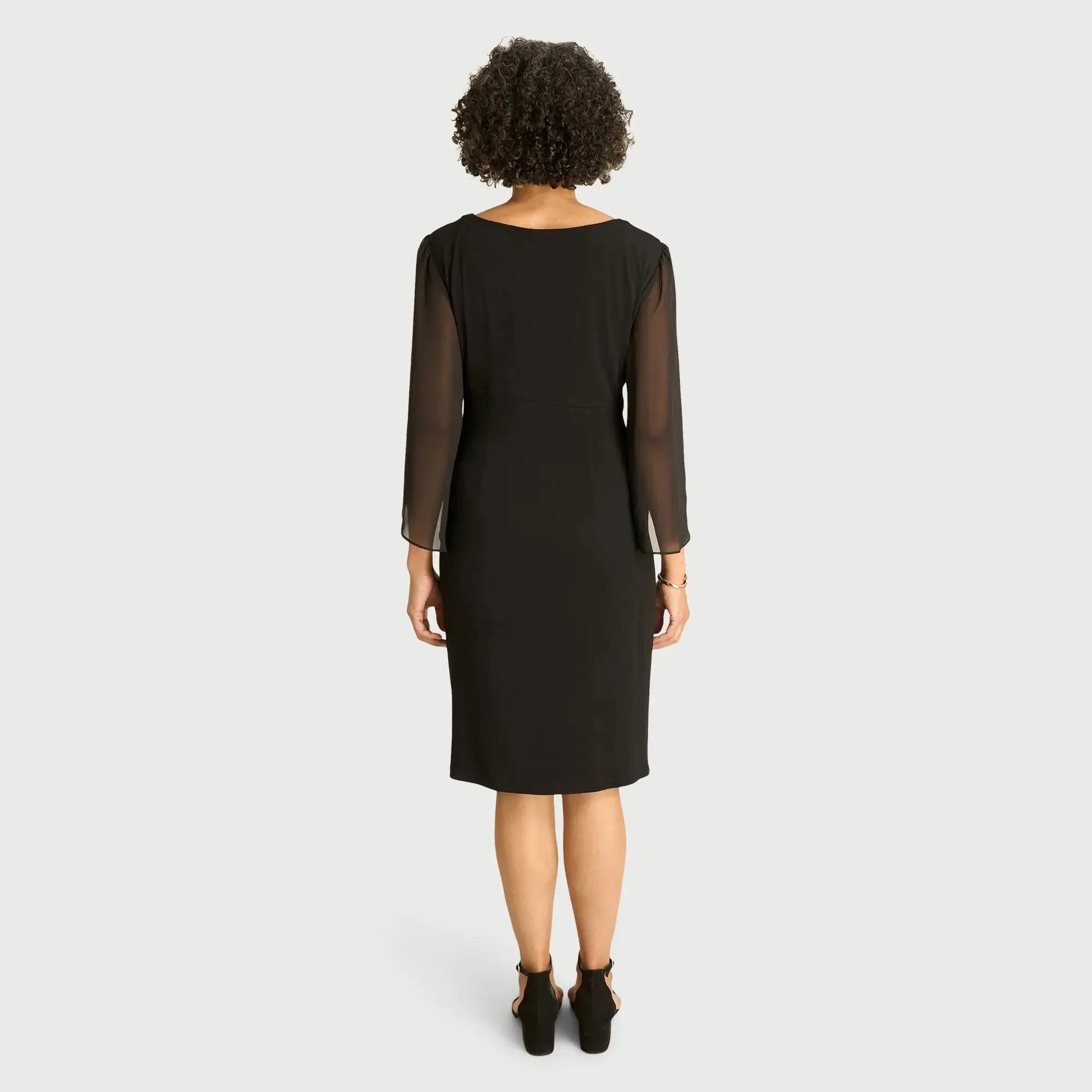 Lisette Black Faux Wrap Dress sold by connected apparel product image thumbnail 3