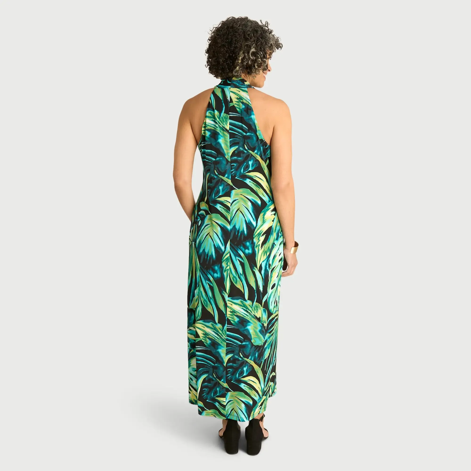 Ivy Green Tropical Halter Maxi Dress sold by connected apparel product image thumbnail 2