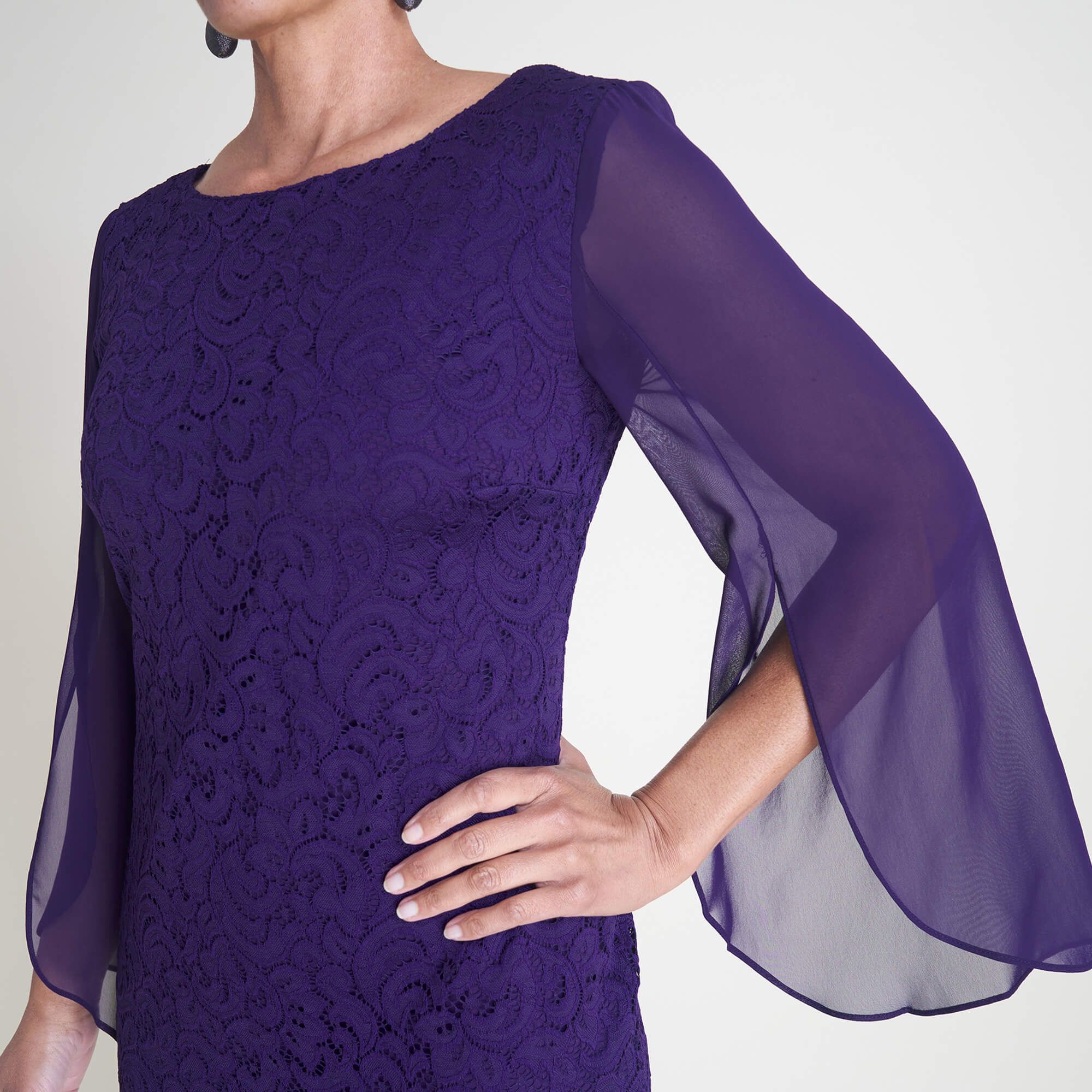 Stevie Eggplant Lace Dress sold by connected apparel product image thumbnail 2