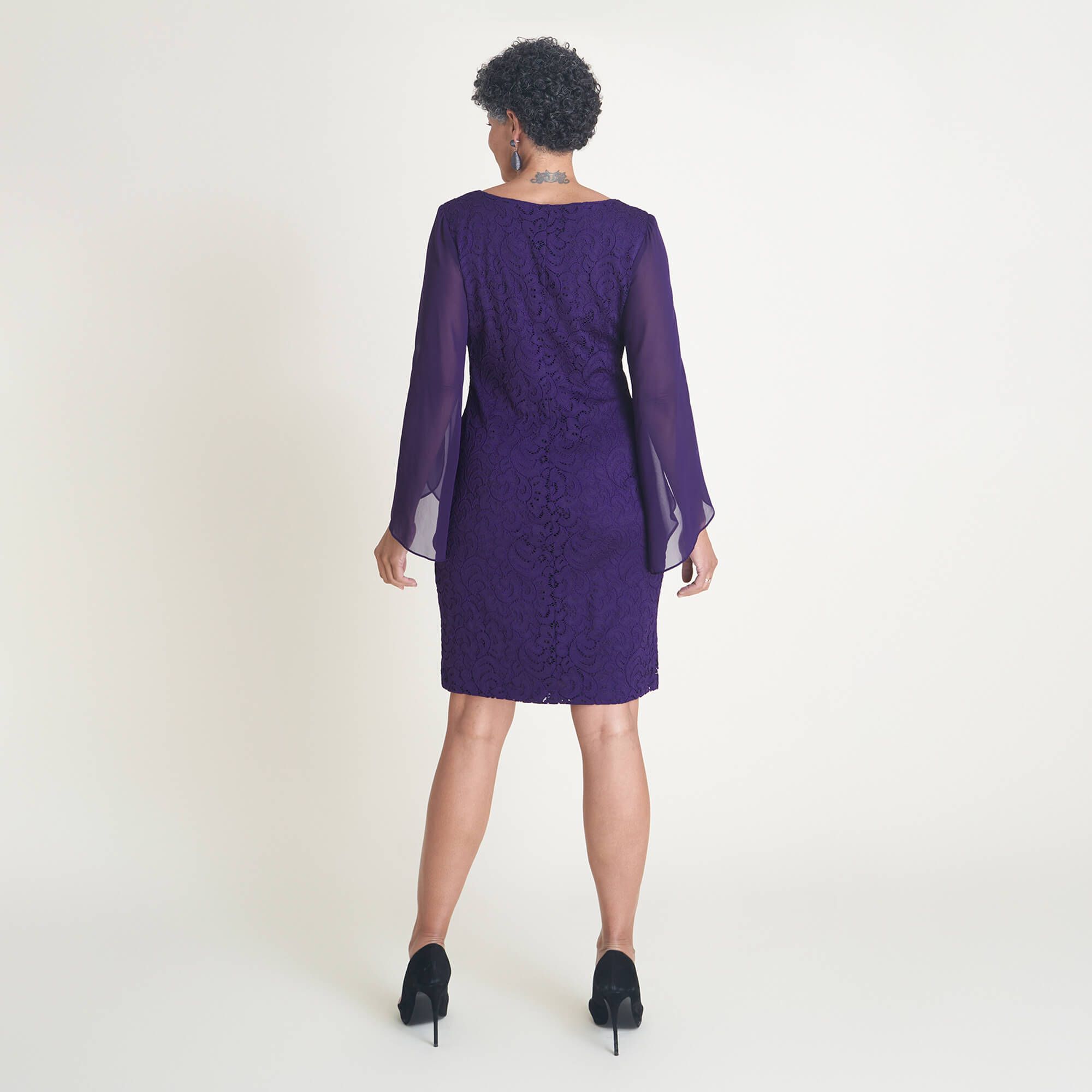 Stevie Eggplant Lace Dress sold by connected apparel product image thumbnail 3