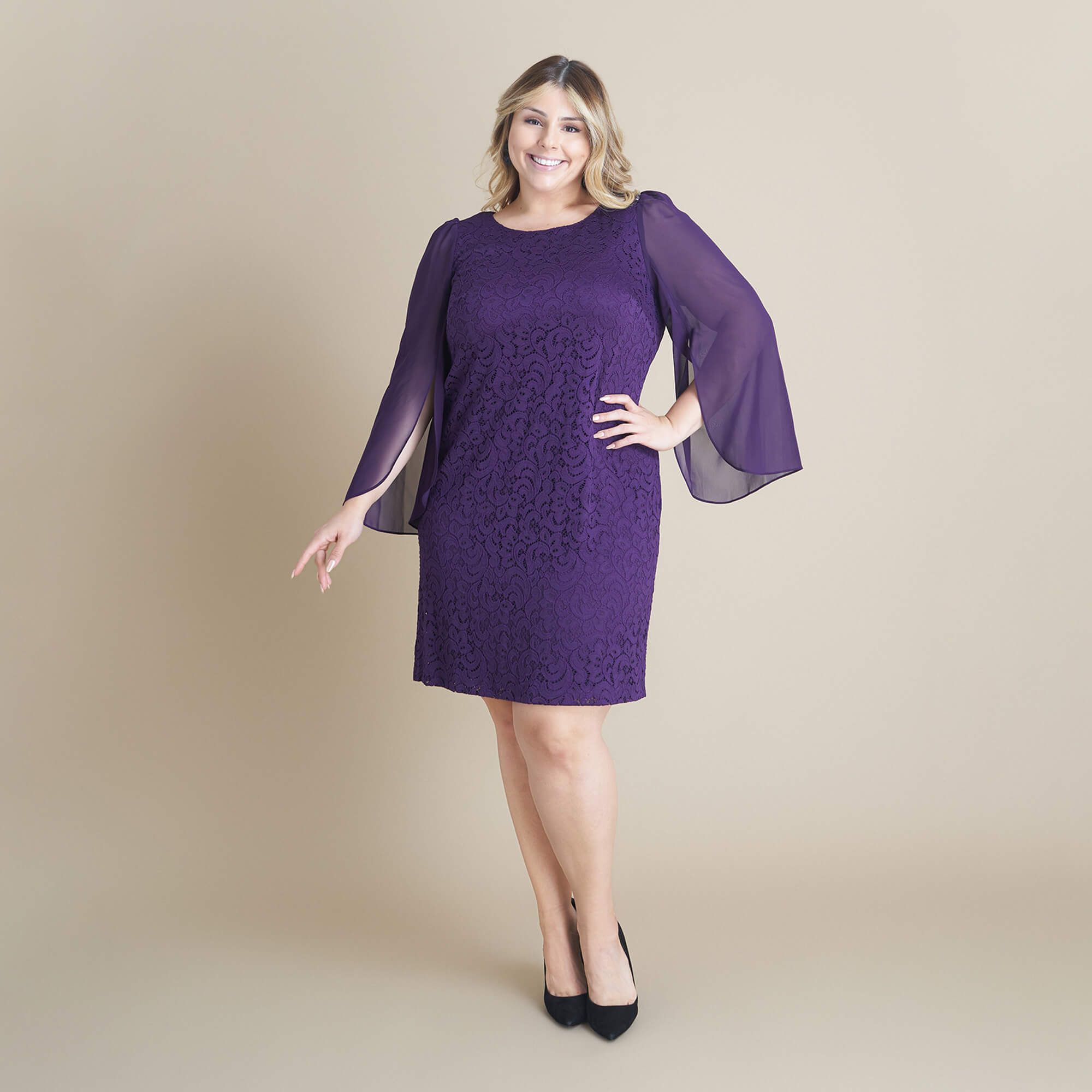 Stevie Eggplant Lace Dress sold by connected apparel product image thumbnail 4