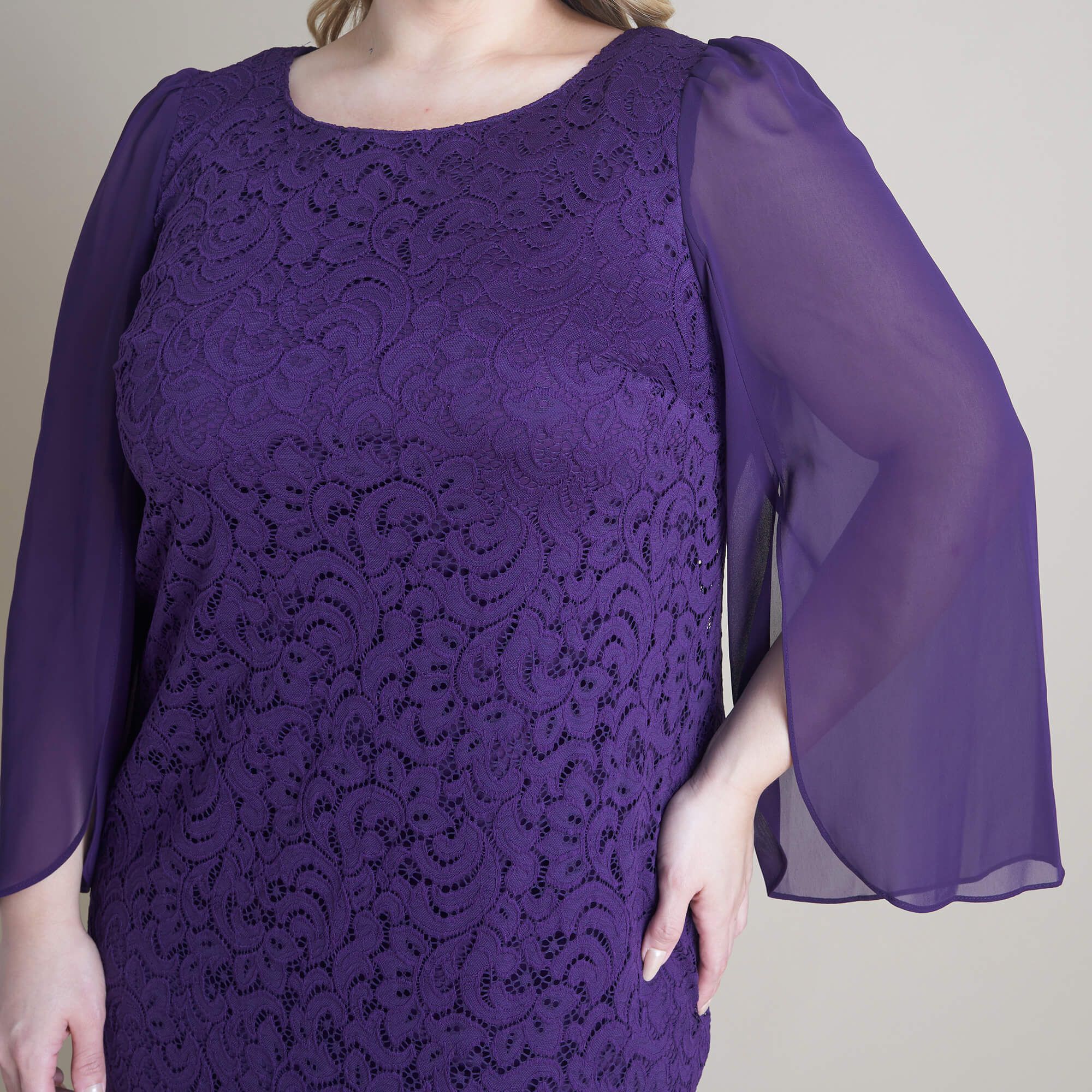 Stevie Eggplant Lace Dress sold by connected apparel product image thumbnail 5