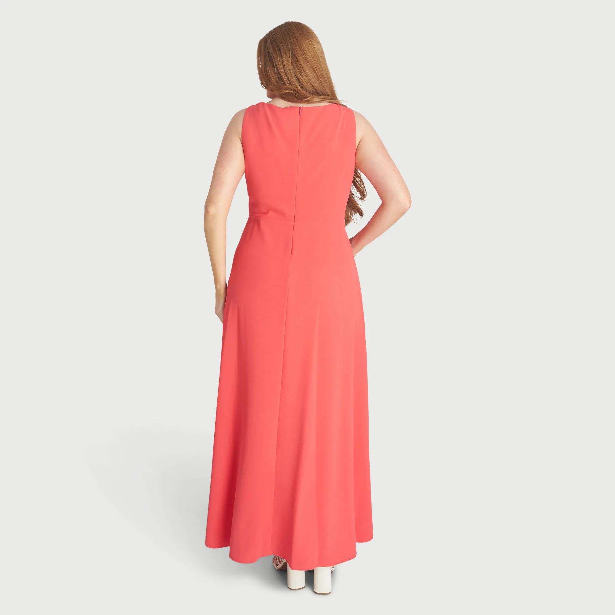 Mia Coral Asymmetrical Maxi Dress sold by connected apparel product image thumbnail 3