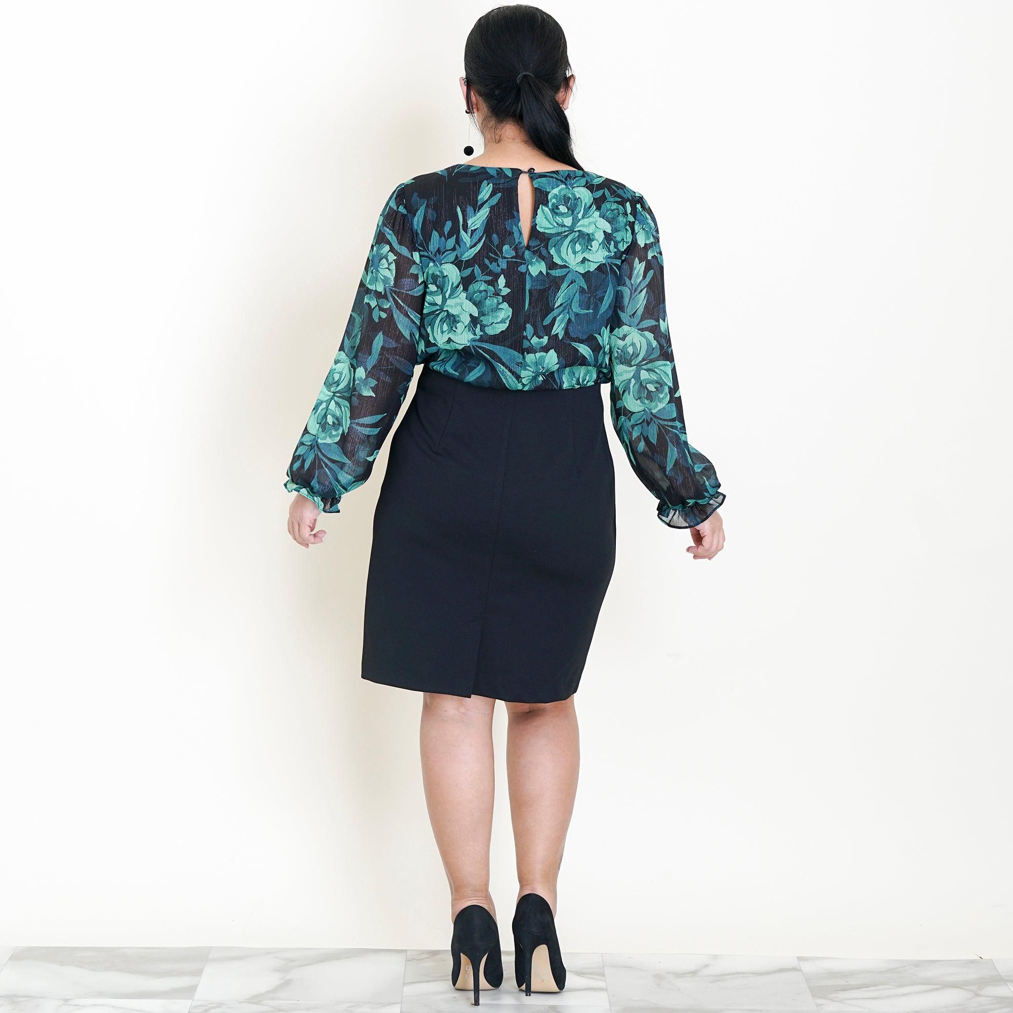 Caroline Emerald Green Floral Print Dress sold by connected apparel product image thumbnail 2