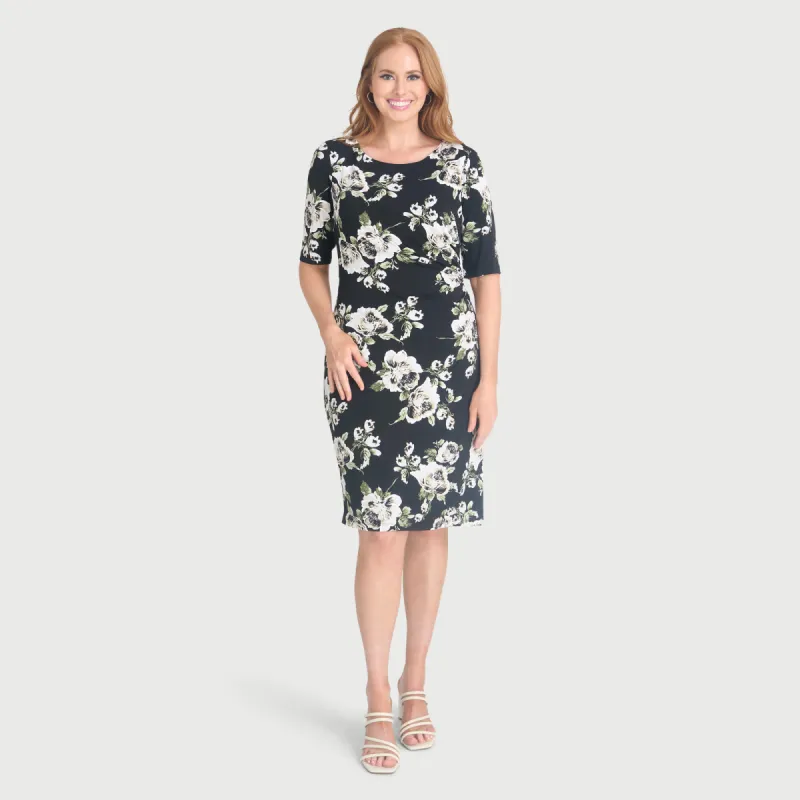 Liz Sage Floral Bodycon Dress sold by connected apparel