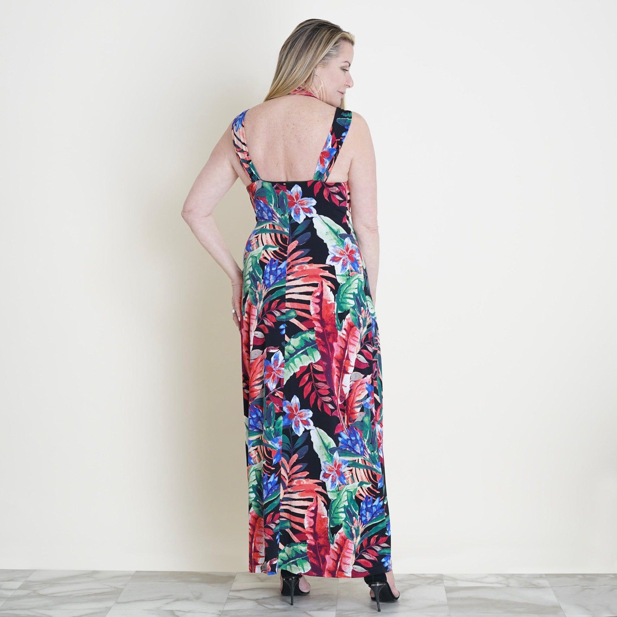 James Tropical Halter Maxi Dress sold by connected apparel product image thumbnail 5