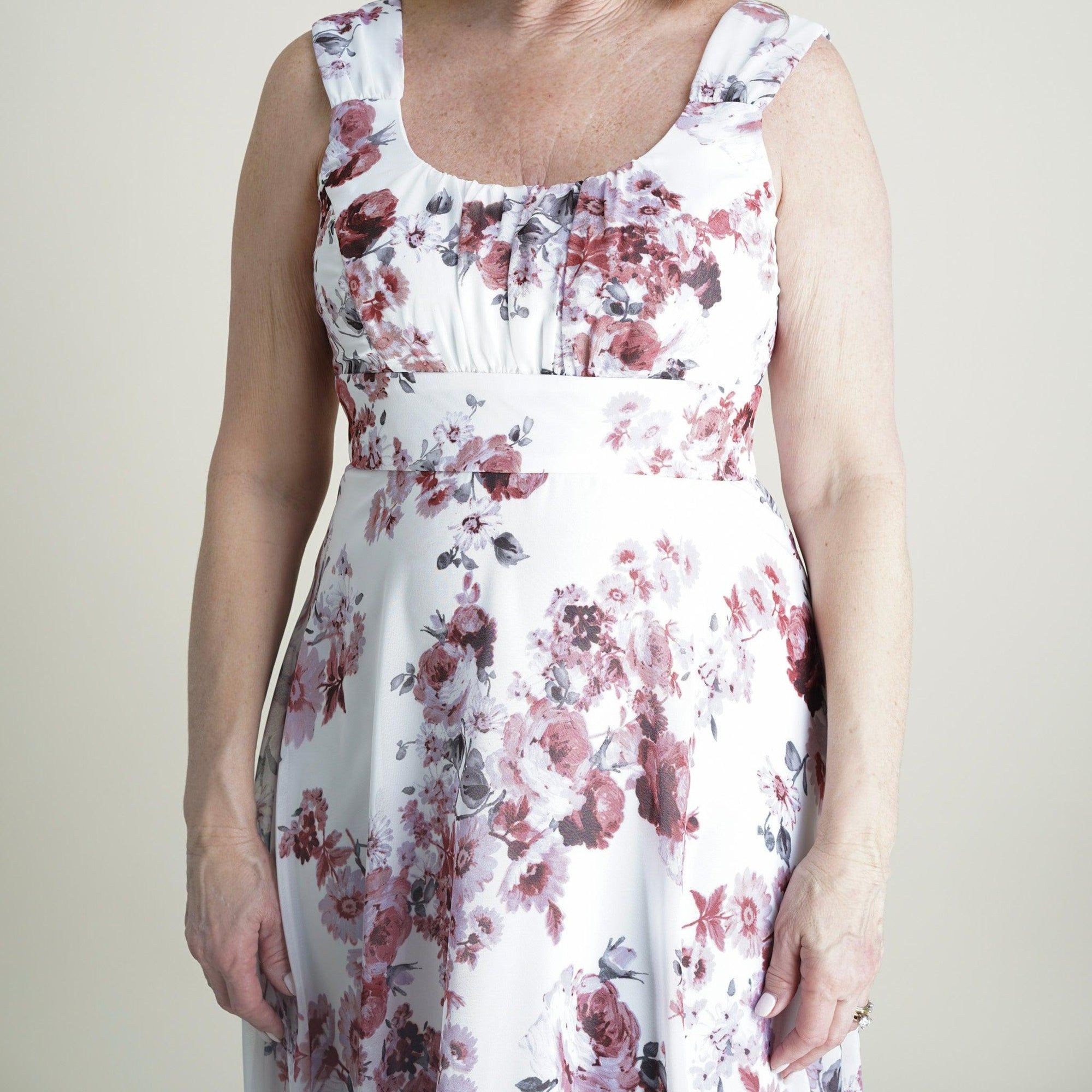 Carly Mauve Floral Chiffon Dress sold by connected apparel product image thumbnail 3