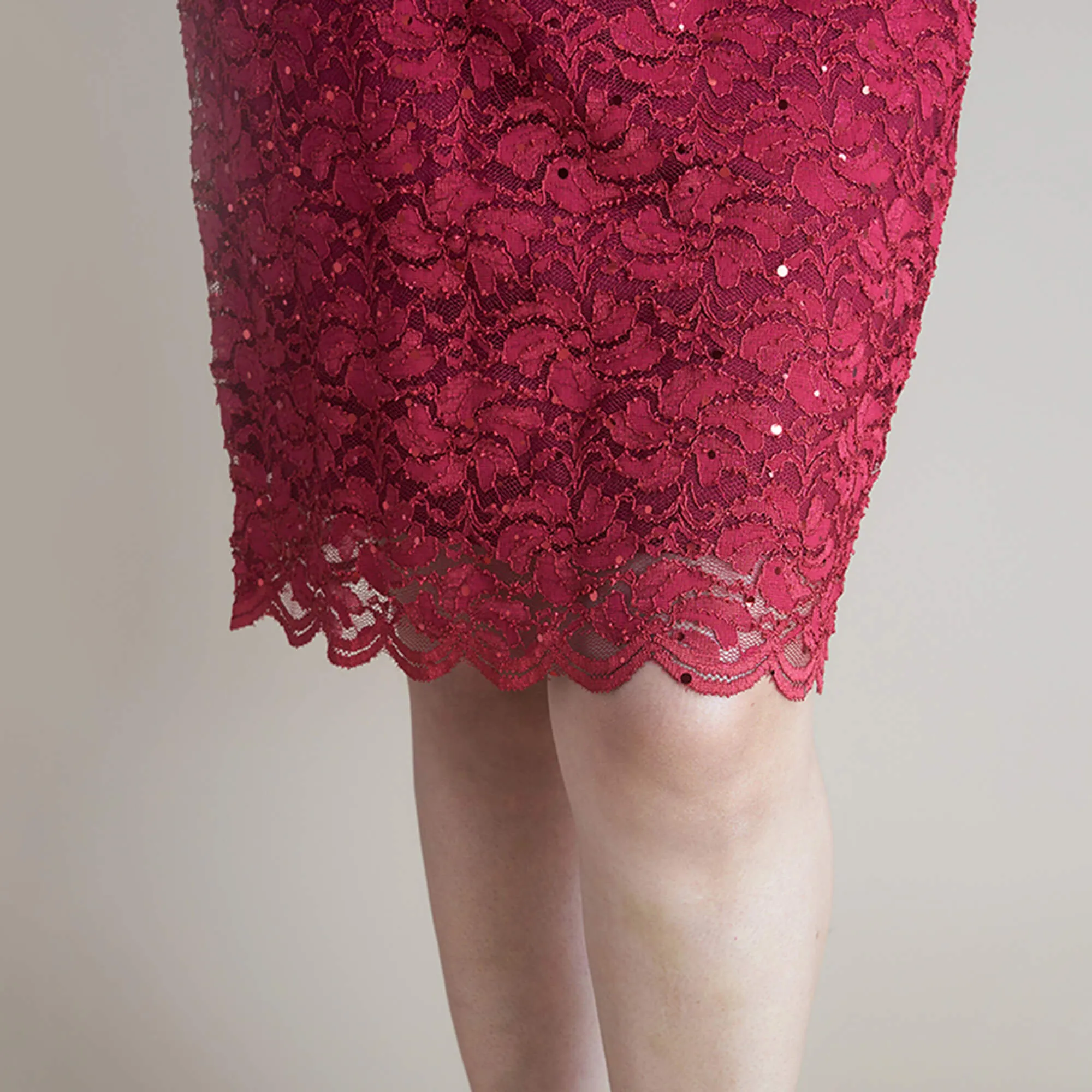 Stevie Scarlet Red Sequin Lace Dress sold by connected apparel product image thumbnail 2
