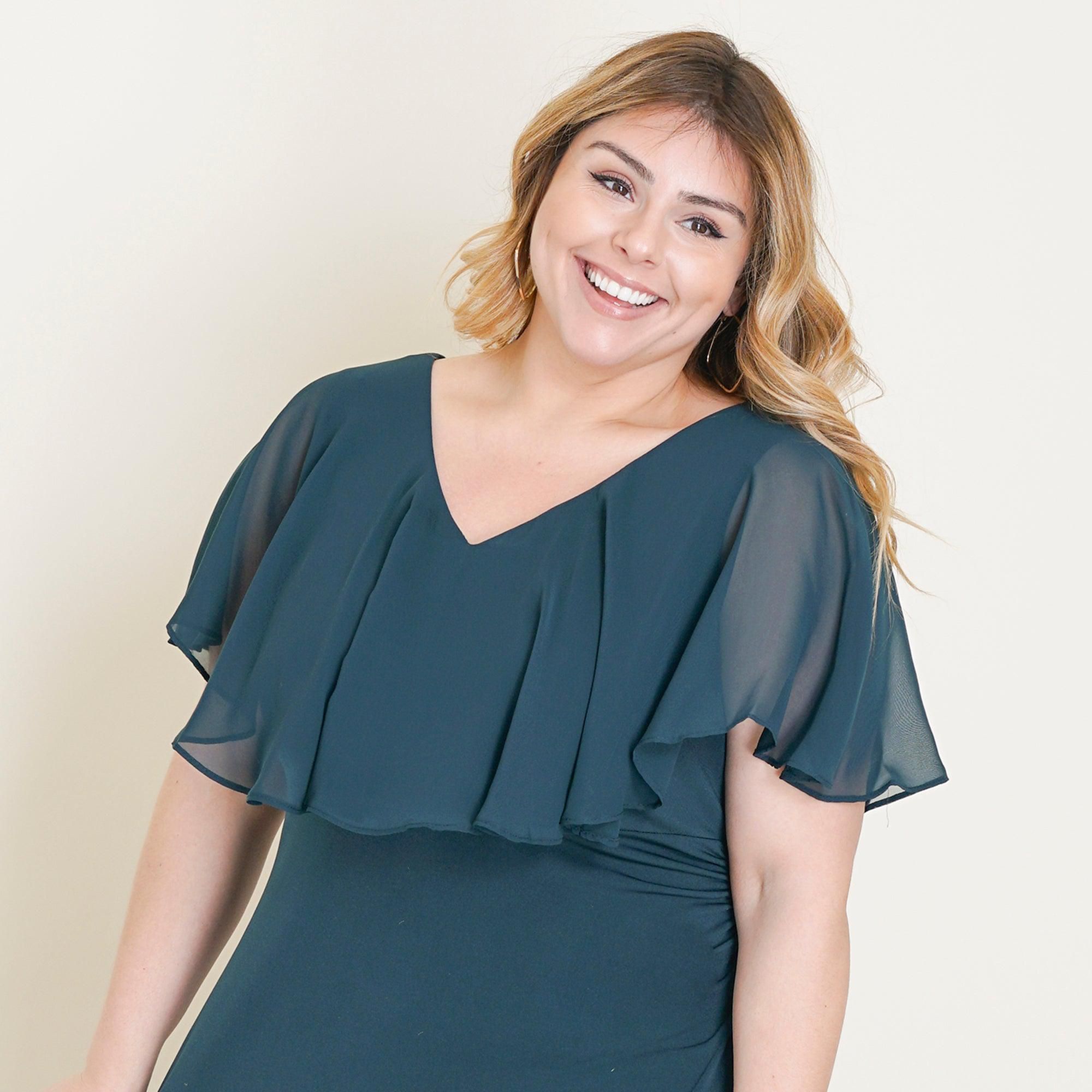 Sunny Hunter Green Floor Length Dress sold by connected apparel product image thumbnail 3