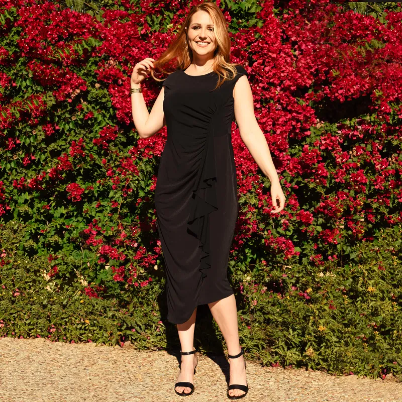 Paloma Black Formal Midi Dress sold by connected apparel