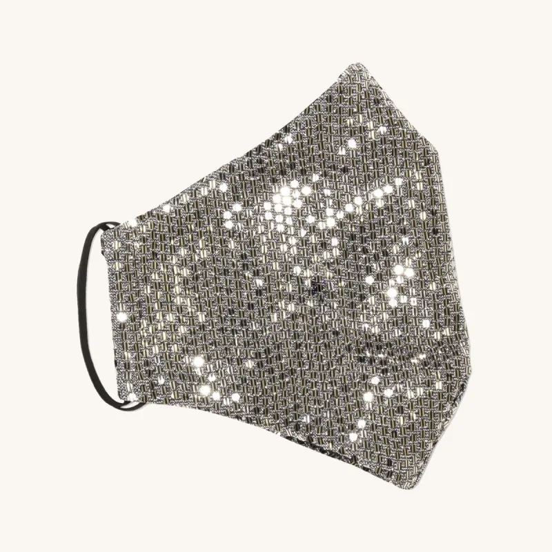 Antique Gold Sequin Face Mask sold by connected apparel