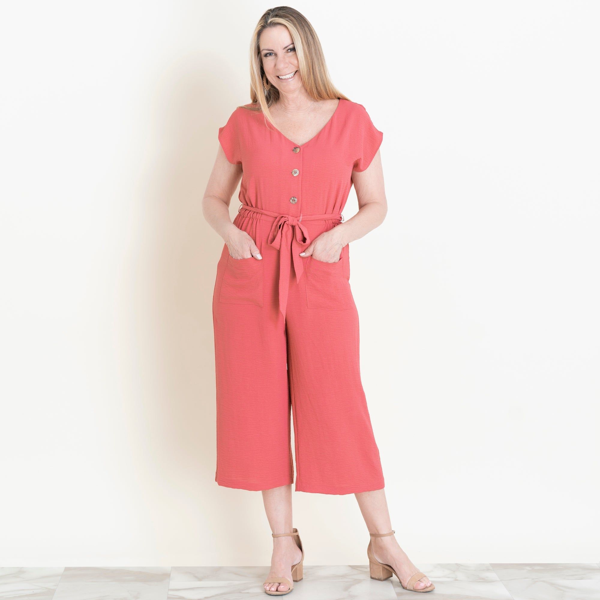 Frida Rosewood Two-Pocket Jumpsuit sold by connected apparel product image thumbnail 2