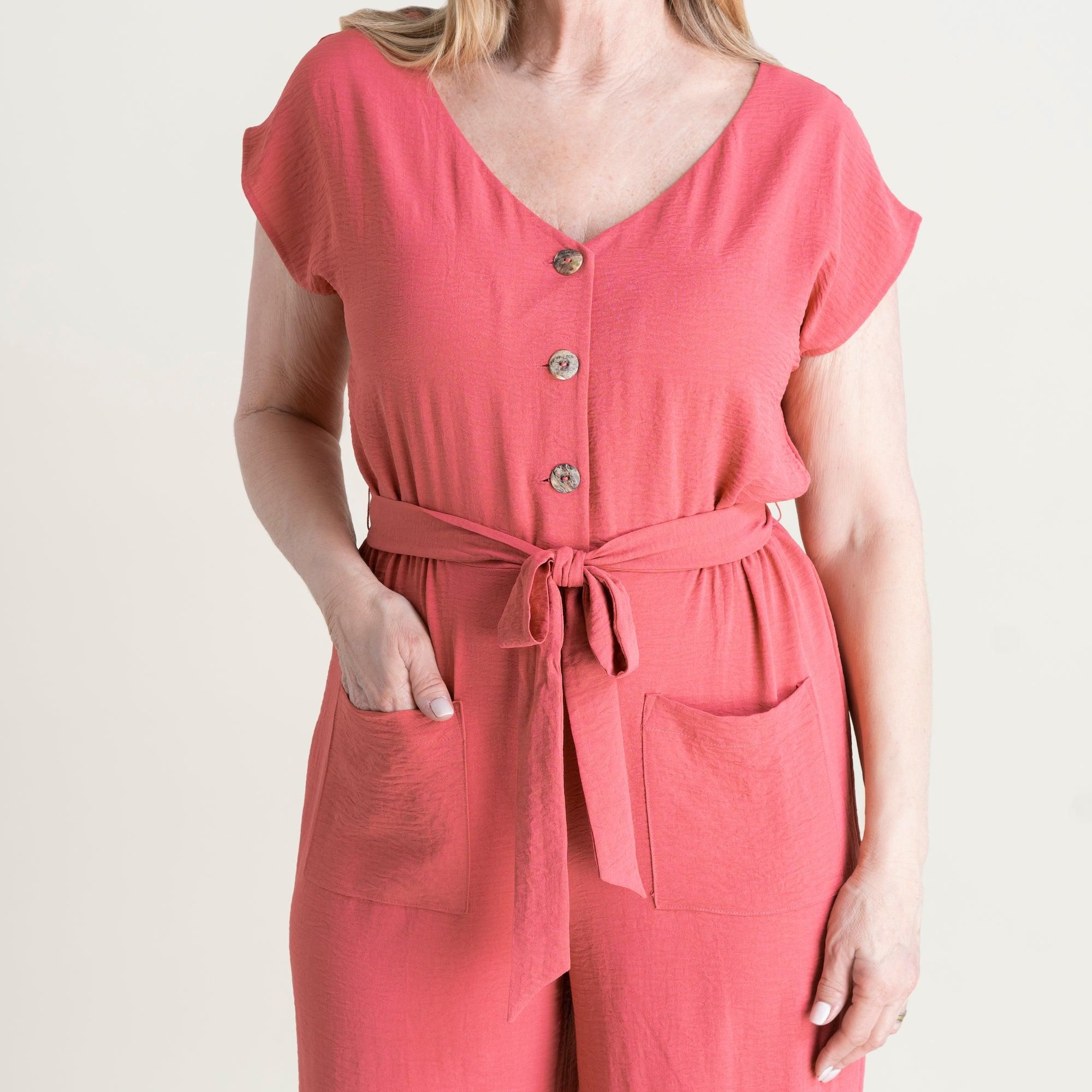 Frida Rosewood Two-Pocket Jumpsuit sold by connected apparel product image thumbnail 3