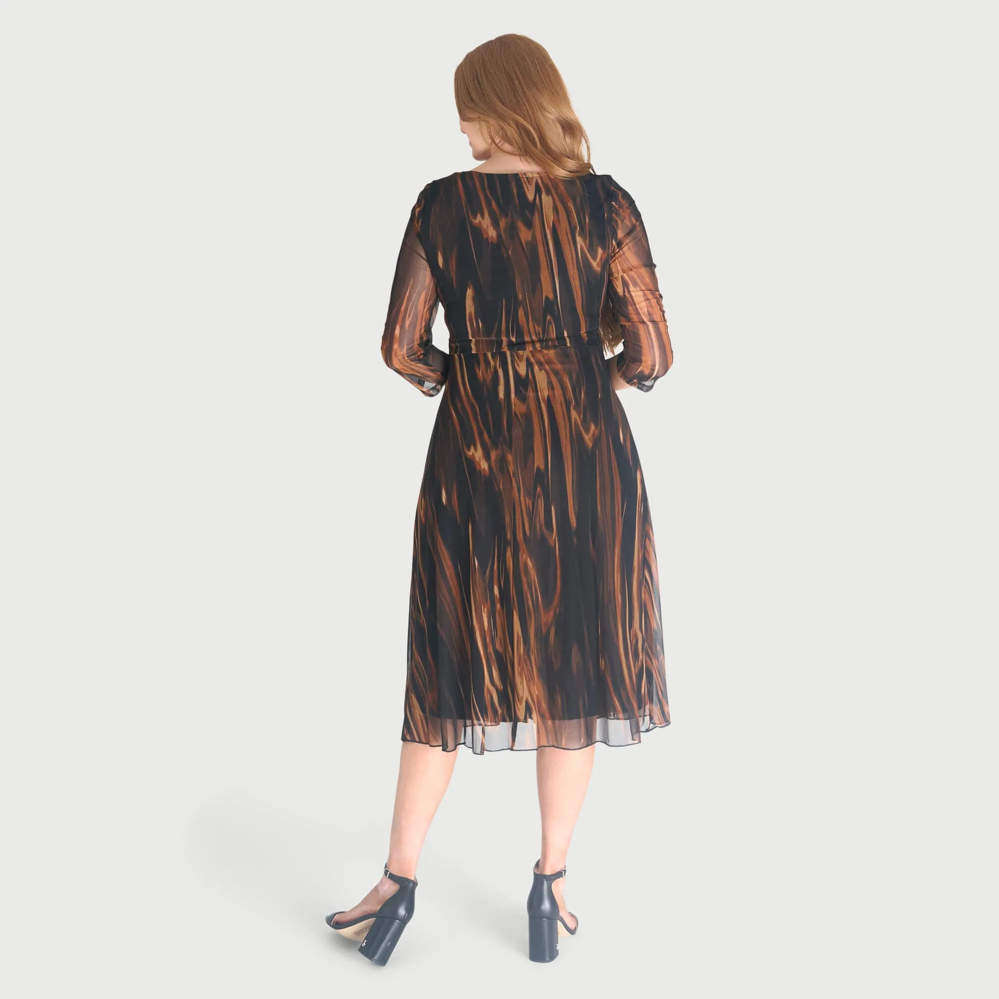 Florence Spice Sheer Sleeve Midi Dress sold by connected apparel product image thumbnail 3