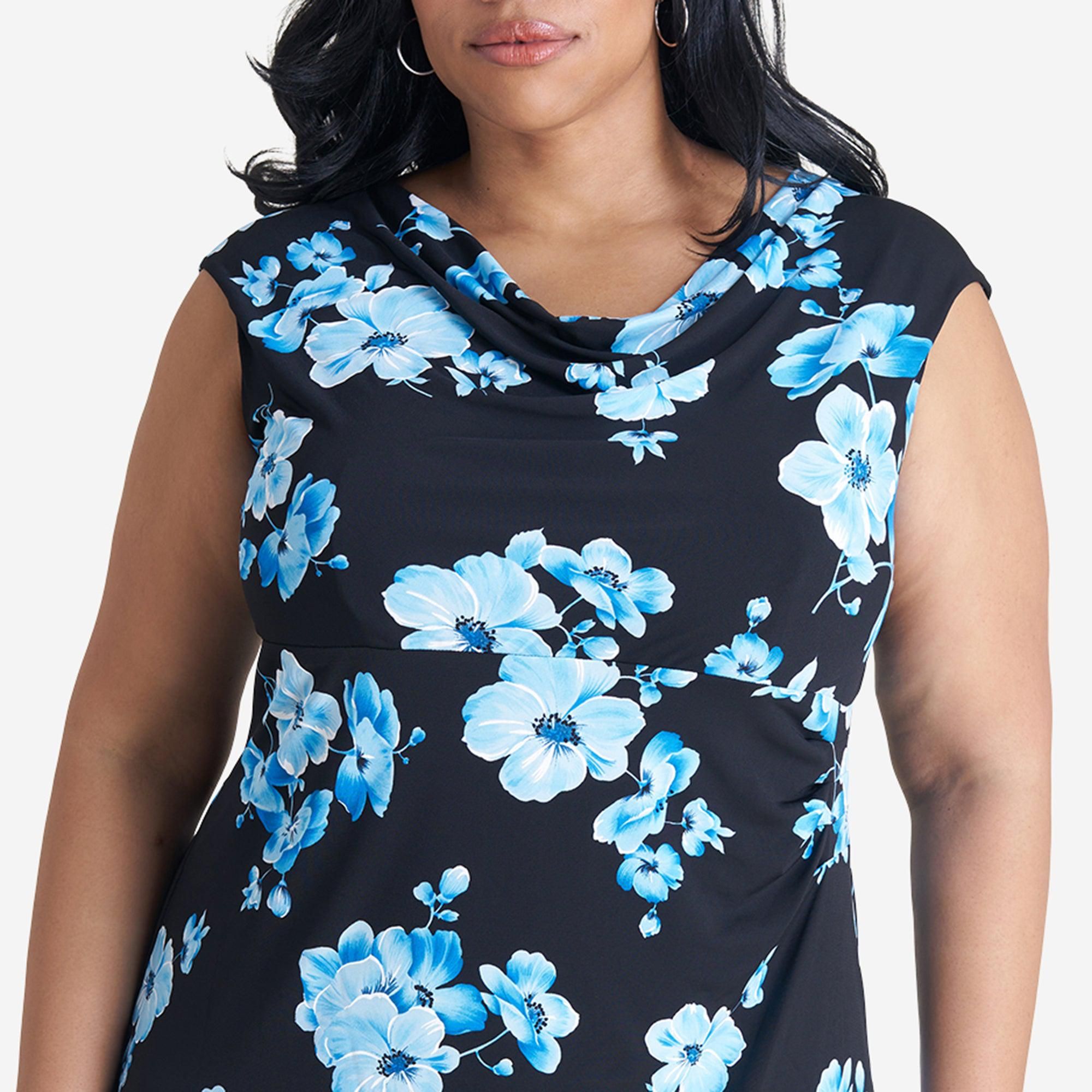 Tonya Turquoise Floral Midi Dress sold by connected apparel product image thumbnail 5