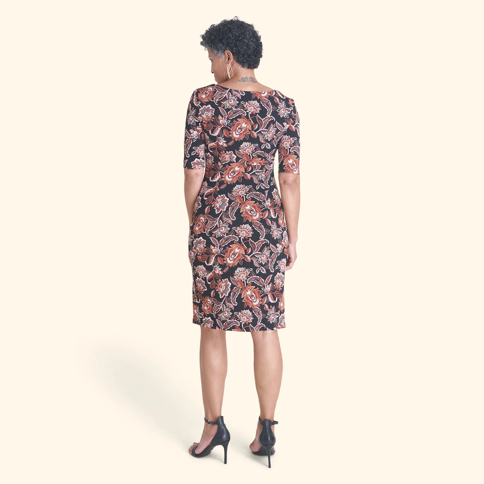 Lisa Spice Paisley Print Faux Wrap Dress sold by connected apparel product image thumbnail 4