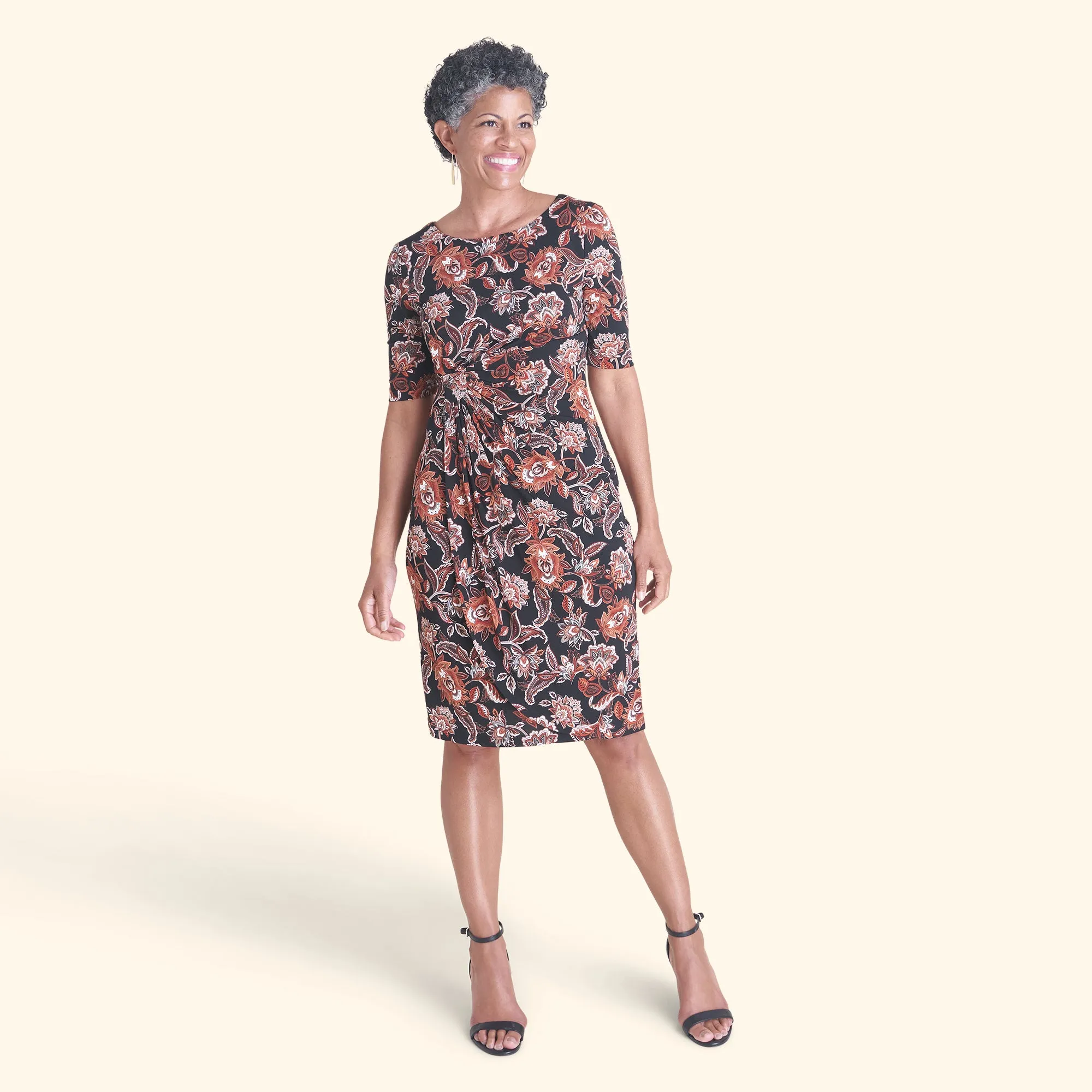 Lisa Spice Paisley Print Faux Wrap Dress sold by connected apparel product image thumbnail 2