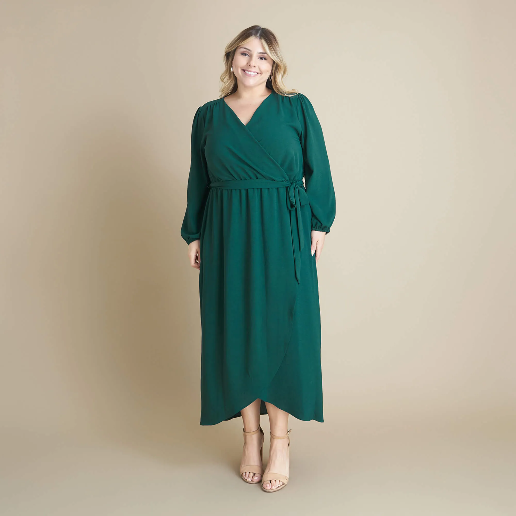 Shannon Hunter Green Maxi Wrap Dress sold by connected apparel product image thumbnail 2