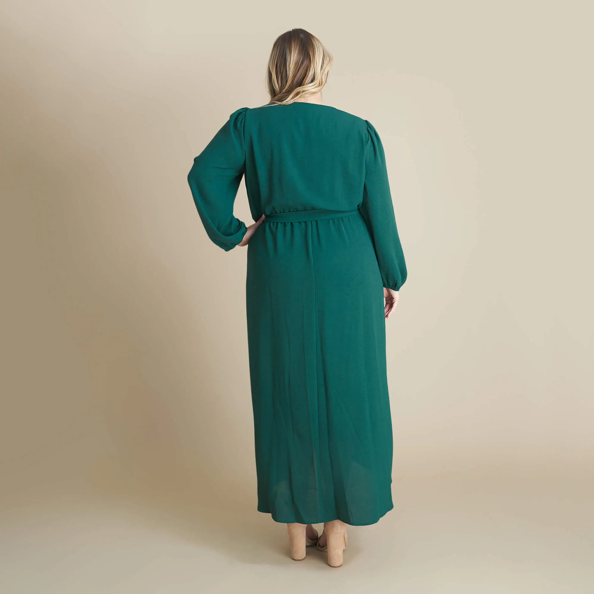 Shannon Hunter Green Maxi Wrap Dress sold by connected apparel product image thumbnail 4