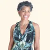 James Aqua Tropical Halter Maxi Dress sold by connected apparel
