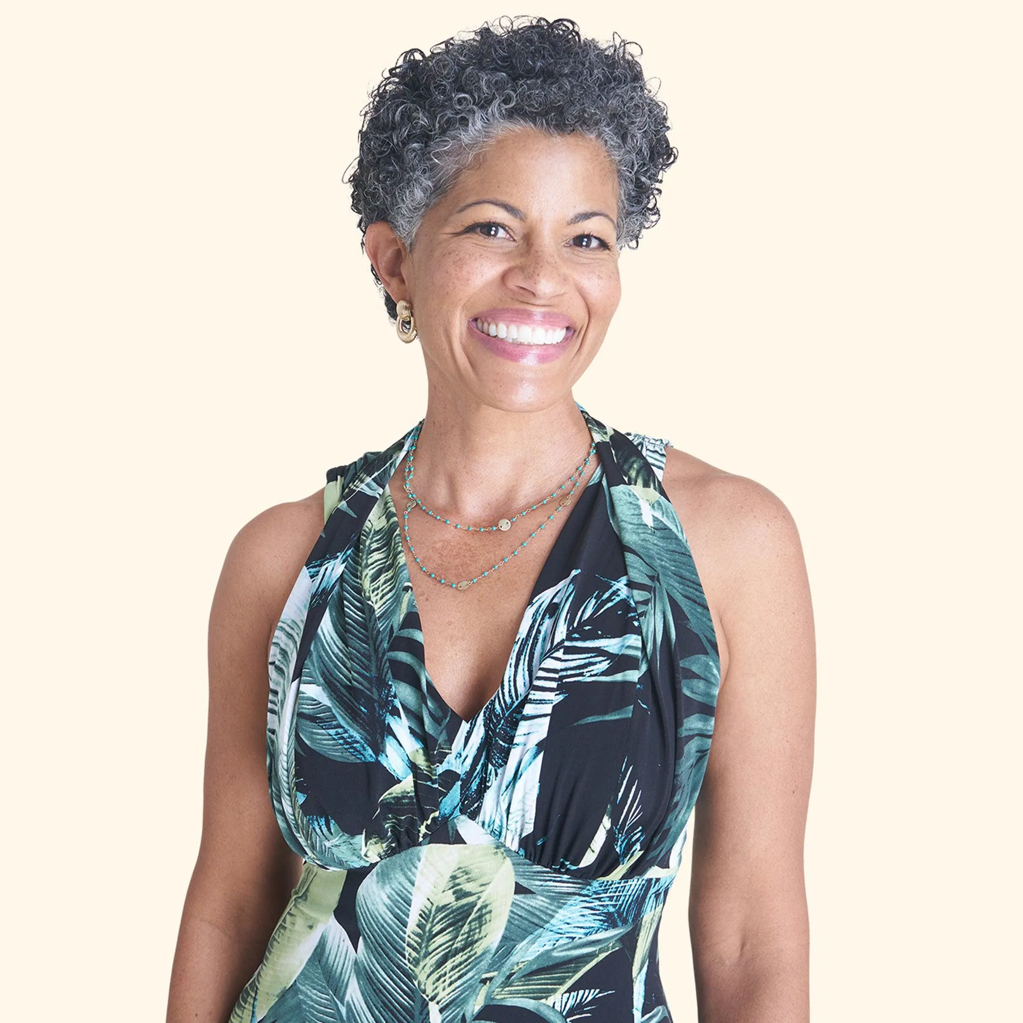 James Aqua Tropical Halter Maxi Dress sold by connected apparel product image thumbnail 2