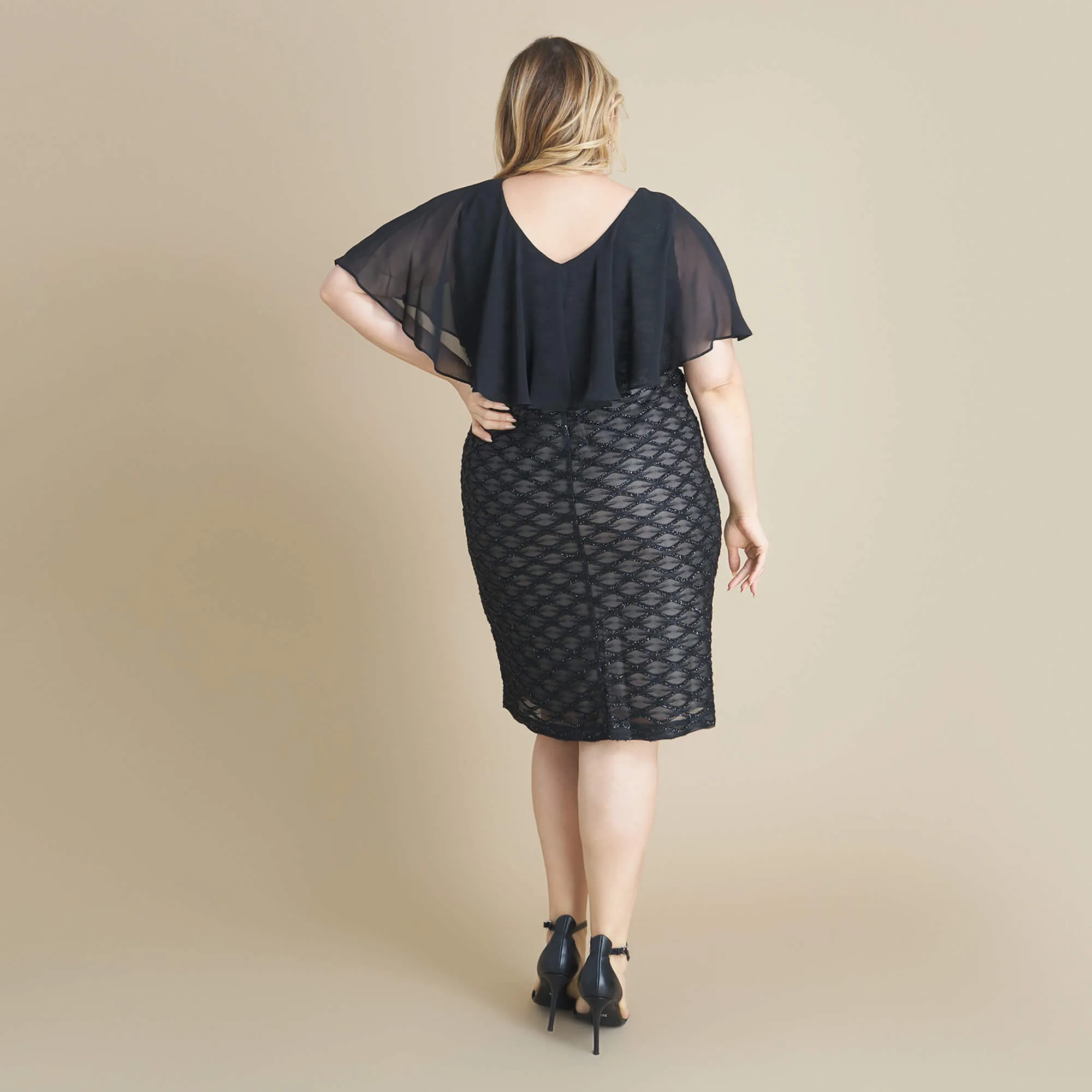 Sunny Black Eyelash Metallic Dress sold by connected apparel product image thumbnail 3