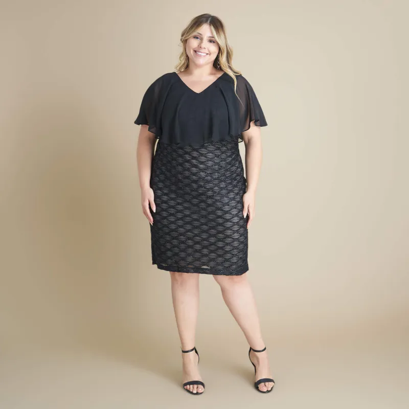 Sunny Black Eyelash Metallic Dress sold by connected apparel