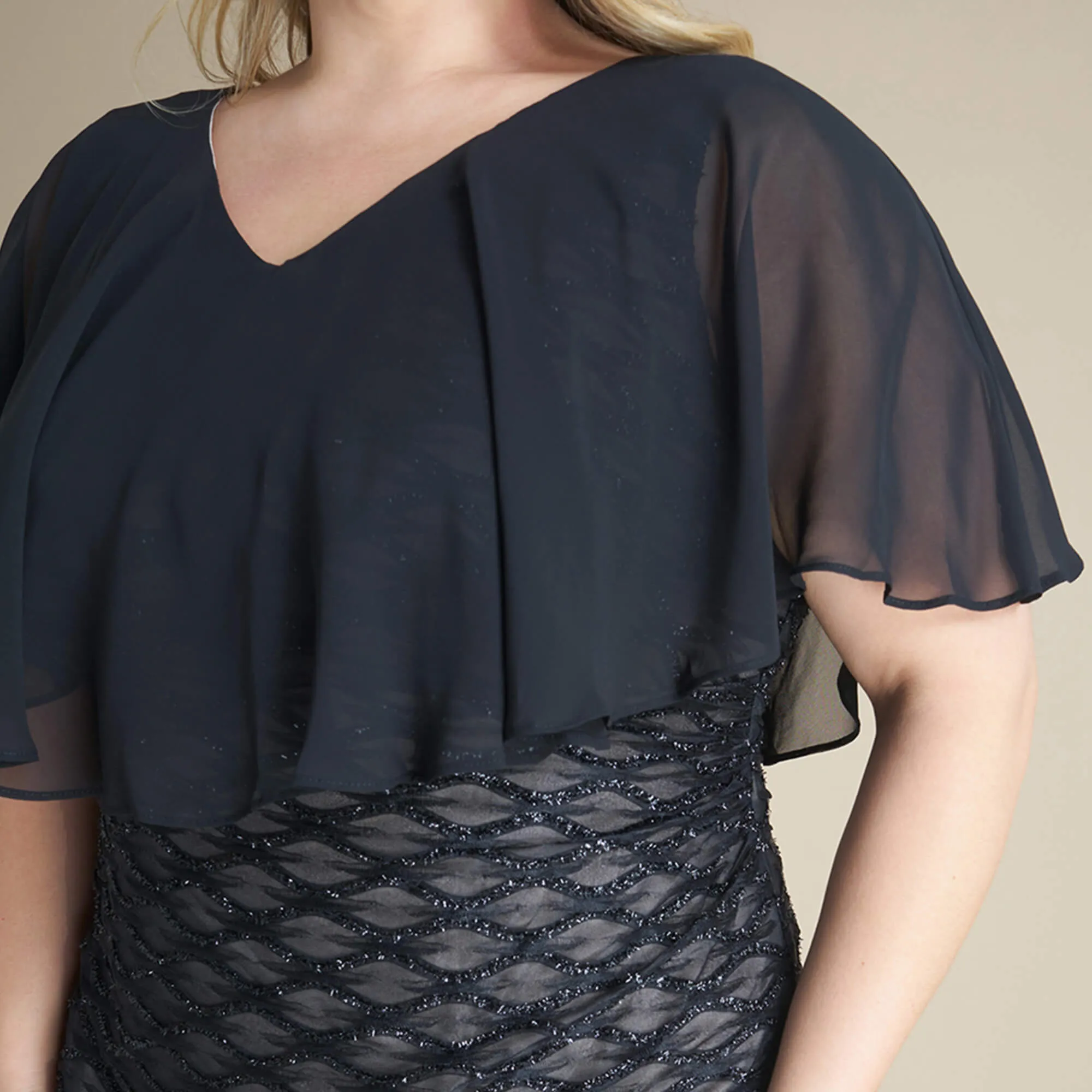 Sunny Black Eyelash Metallic Dress sold by connected apparel product image thumbnail 2