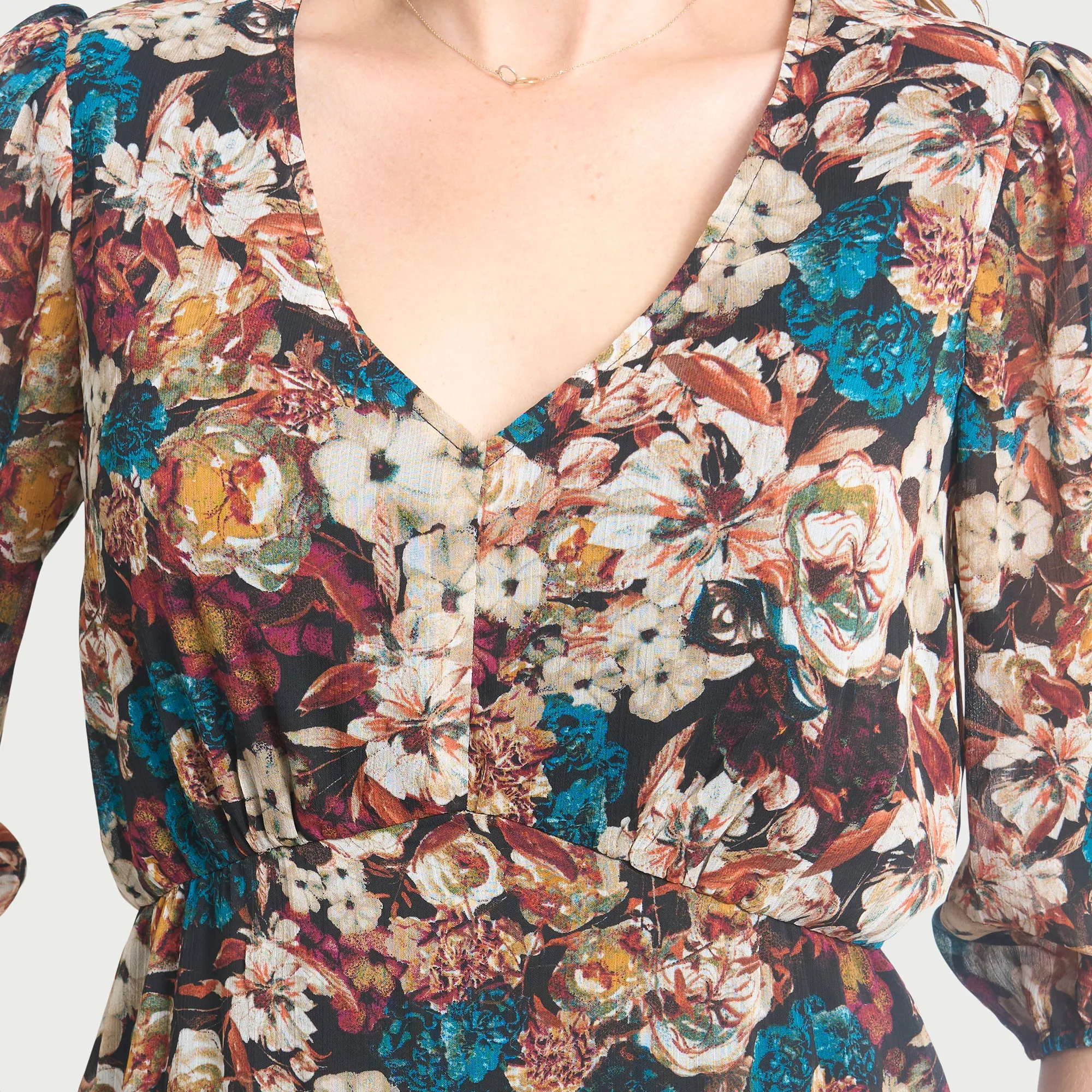 Mindy Mallard Floral V-Neck Dress sold by connected apparel product image thumbnail 2