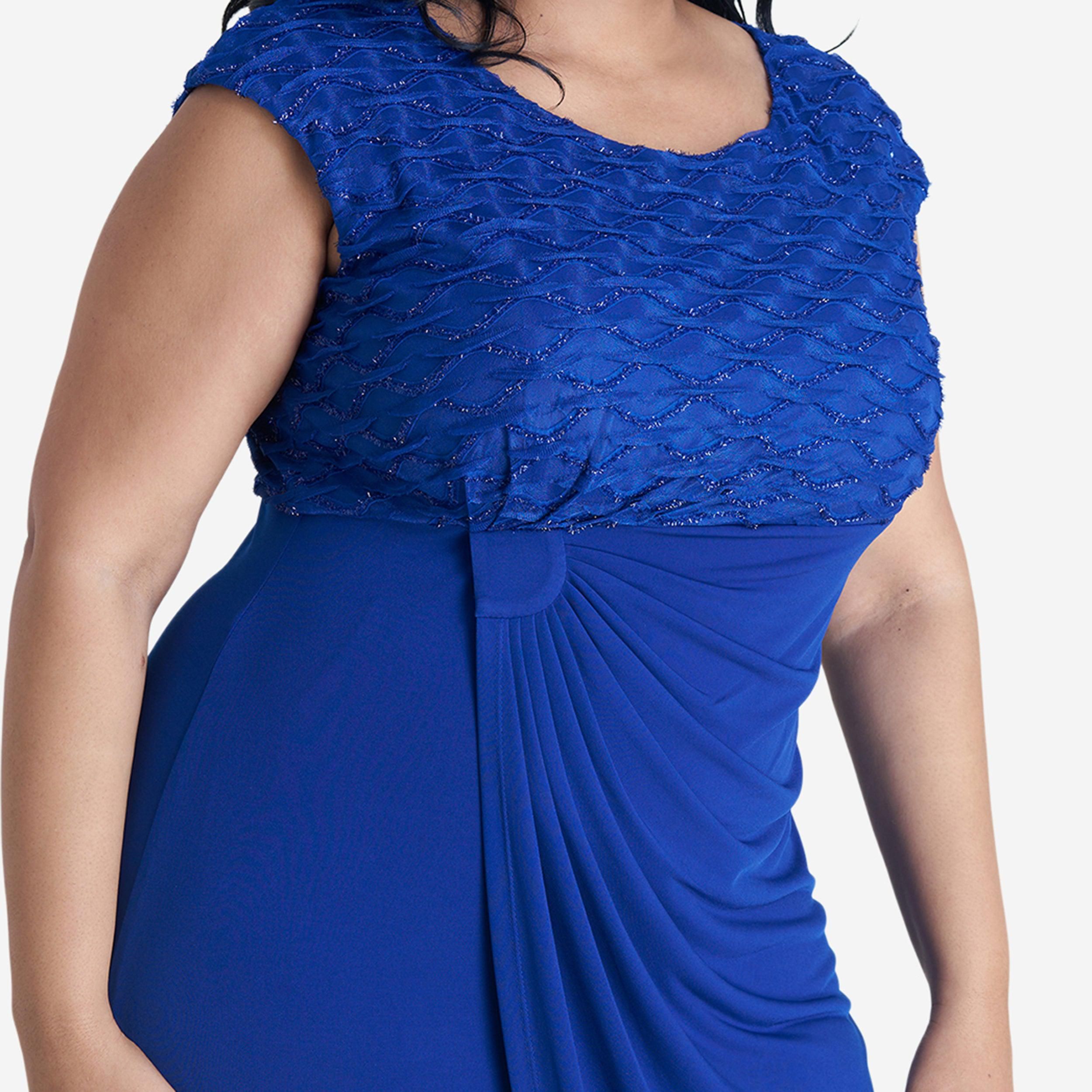 Lisa Deep Royal Faux Wrap Dress sold by connected apparel product image thumbnail 5