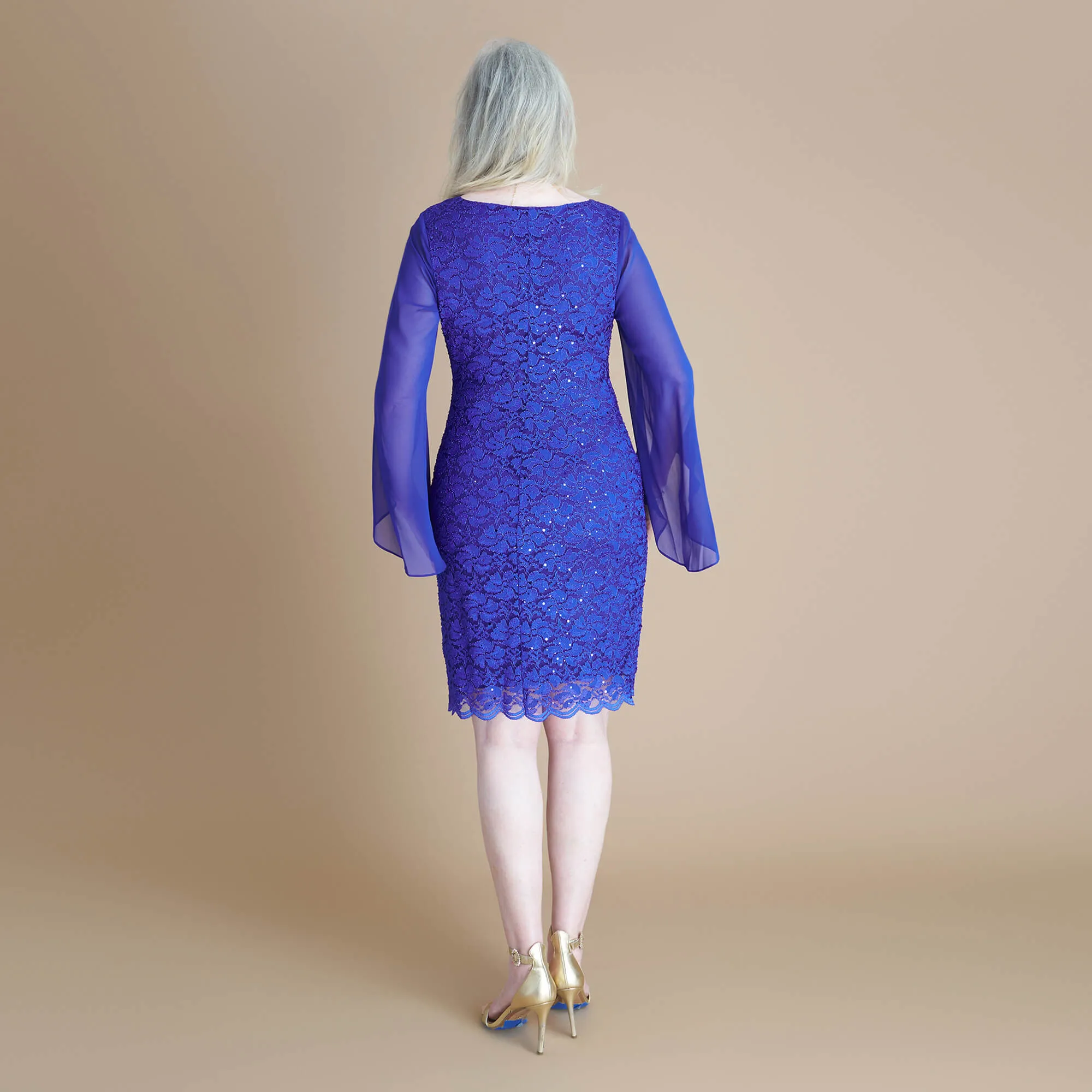 Stevie Cobalt Sequin Lace Dress sold by connected apparel product image thumbnail 2