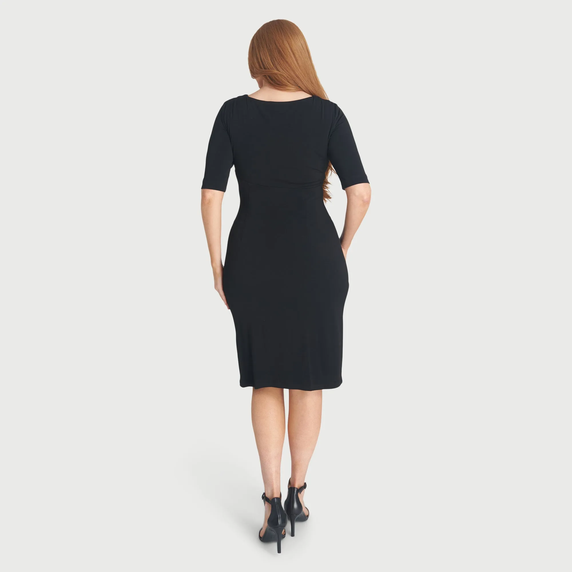 Lisa Black Faux Wrap Dress sold by connected apparel product image thumbnail 4