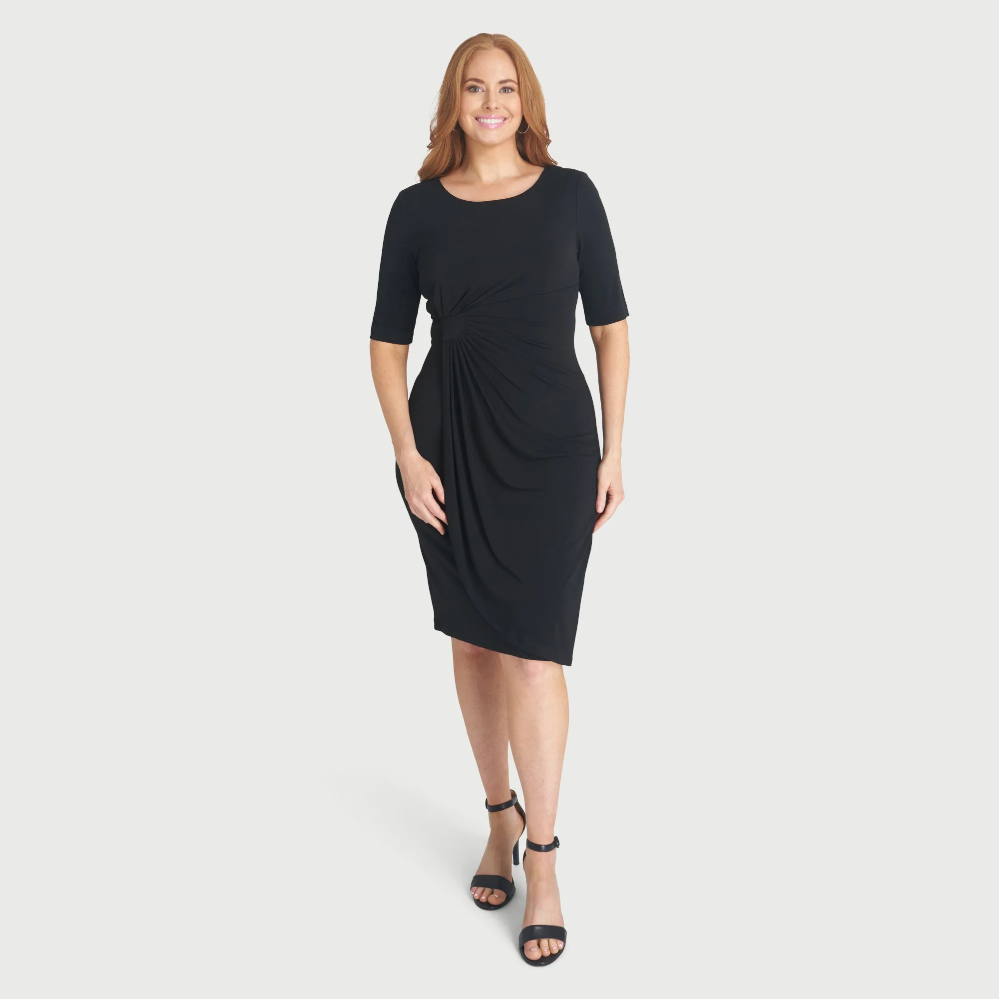 Lisa Black Faux Wrap Dress sold by connected apparel product image thumbnail 2