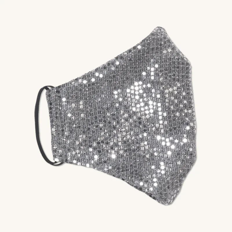 Silver Sequin Face Mask sold by connected apparel