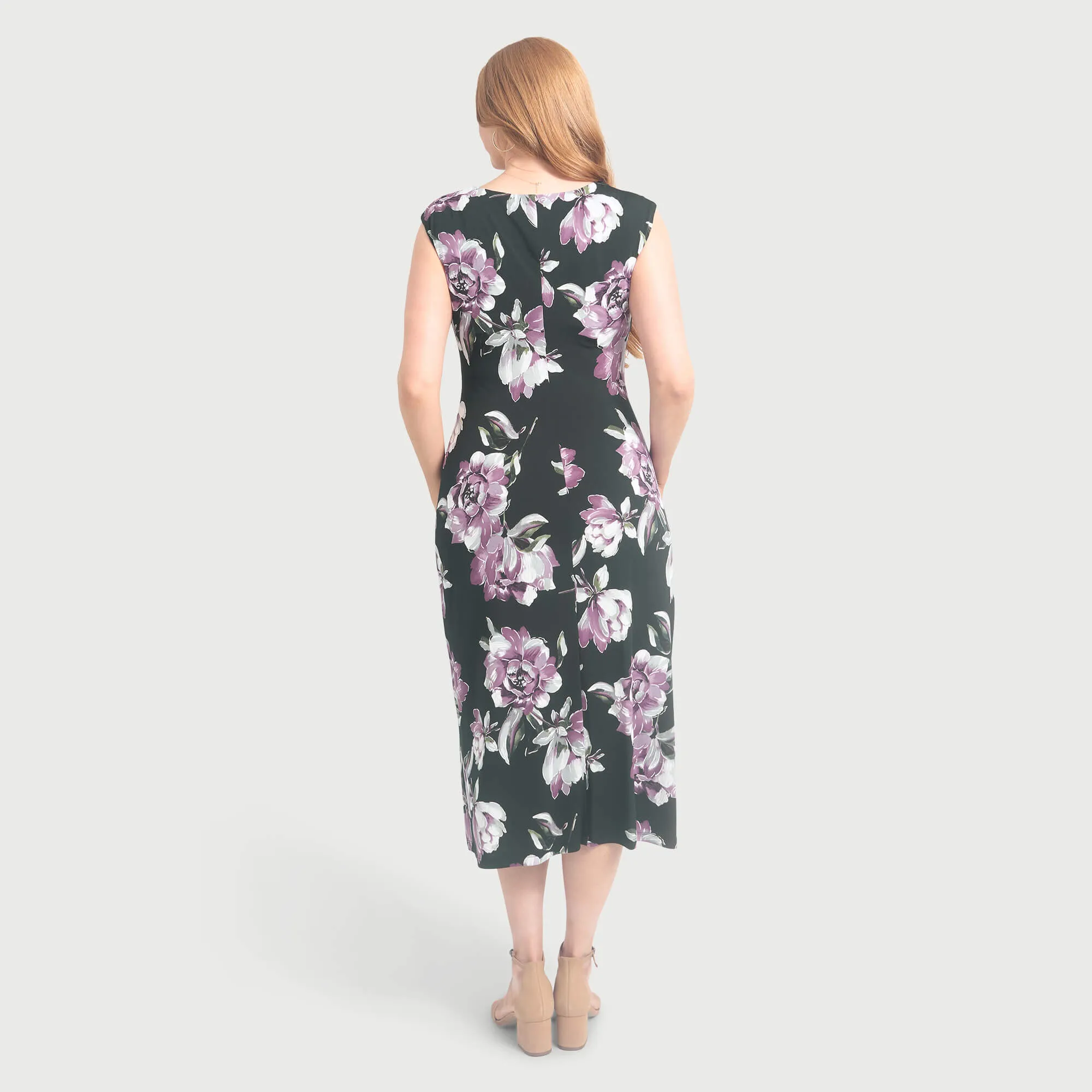 Tonya Plum Cowl Neck Midi Dress sold by connected apparel product image thumbnail 3