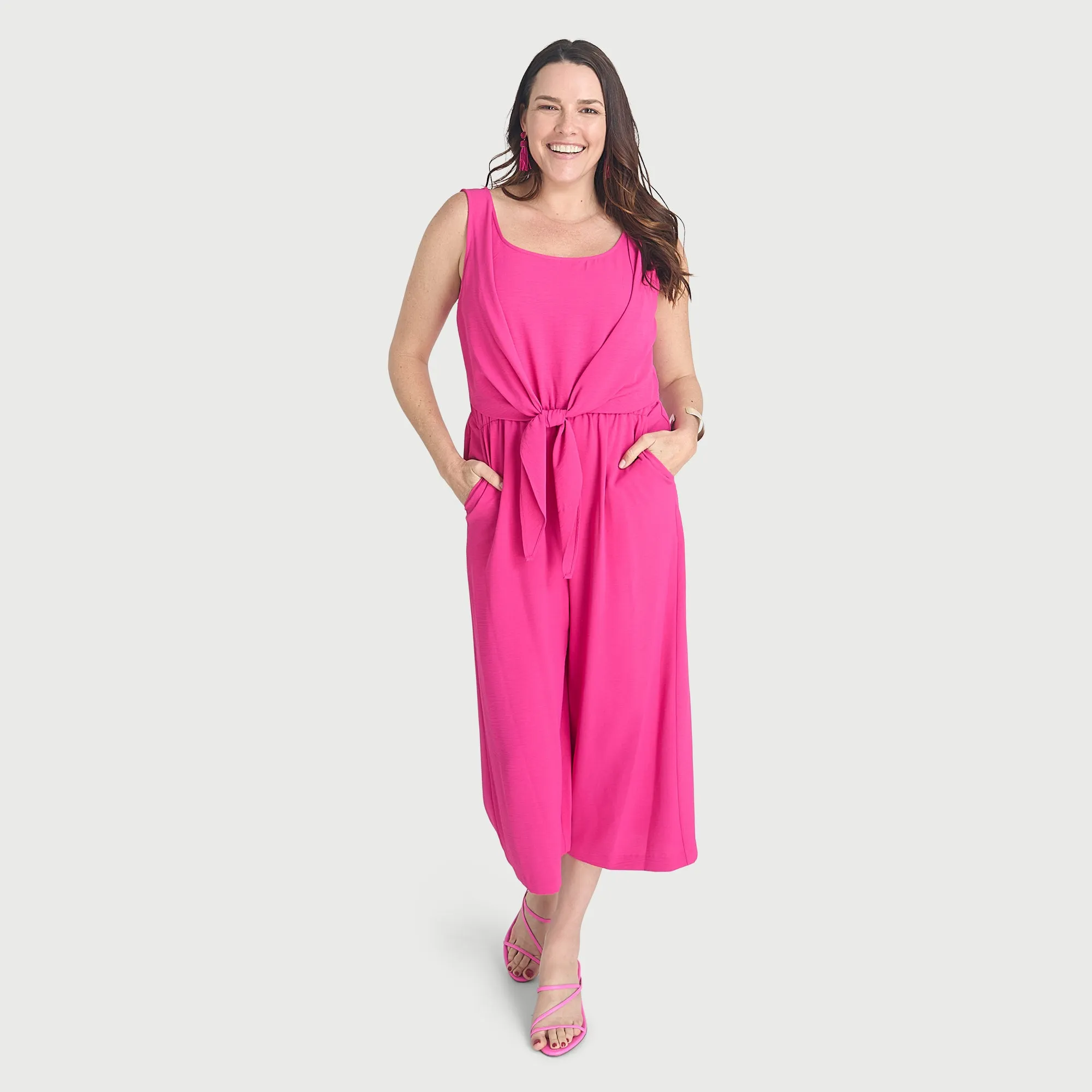 Jori Bright Fuchsia Two-Pocket Jumpsuit sold by connected apparel product image thumbnail 4