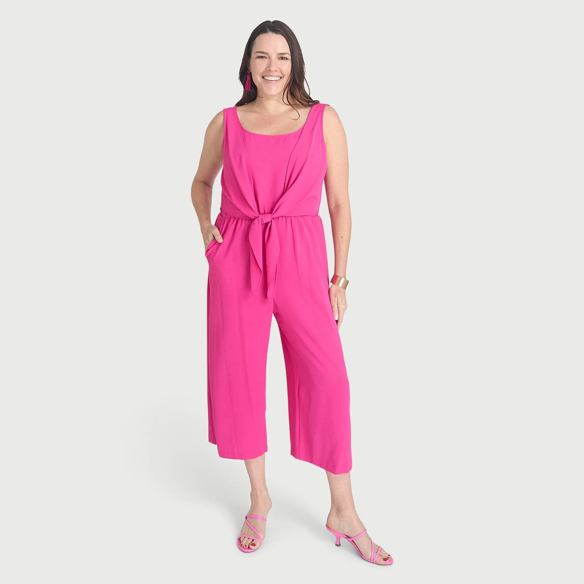 Jori Bright Fuchsia Two-Pocket Jumpsuit sold by connected apparel product image thumbnail 2