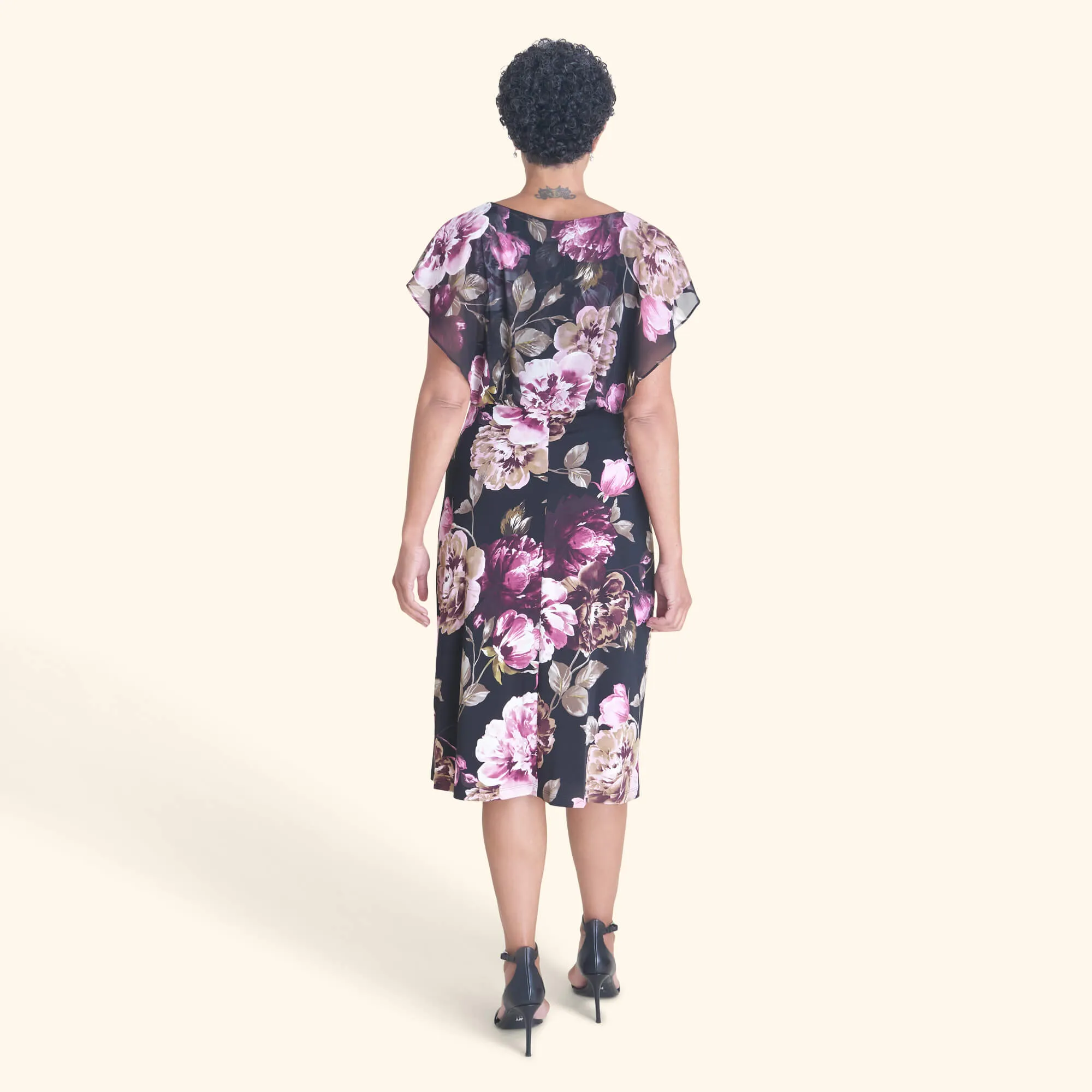 Daphne Eggplant Chiffon Popover Dress sold by connected apparel product image thumbnail 3